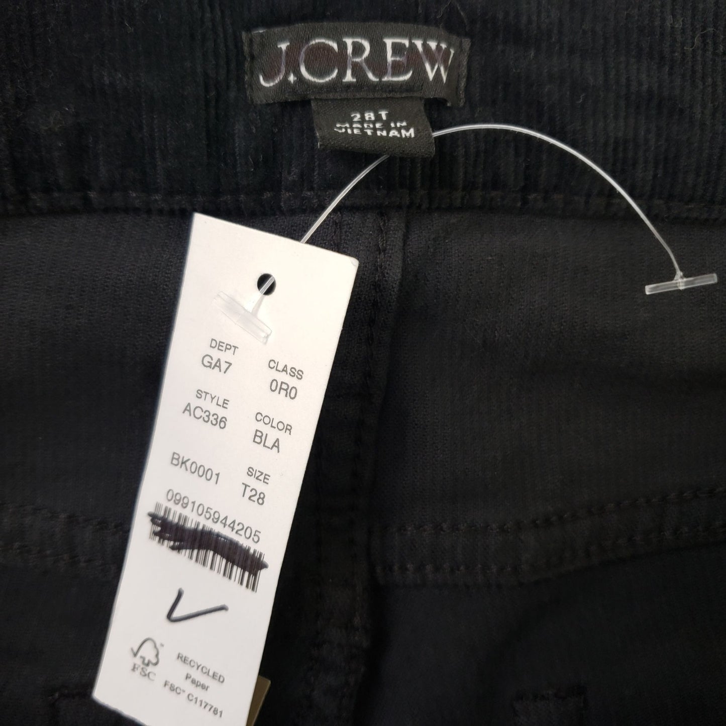 NWT J. Crew Vintage Straight Corduroy Pants Size 28 Tall