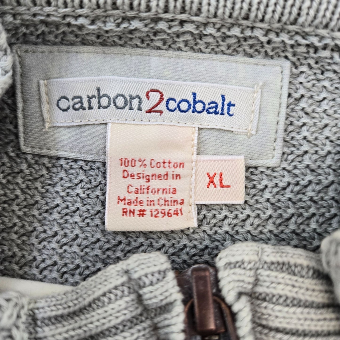 Carbon2Cobalt Refresh Quarter Zip Knit Sweater Size XL