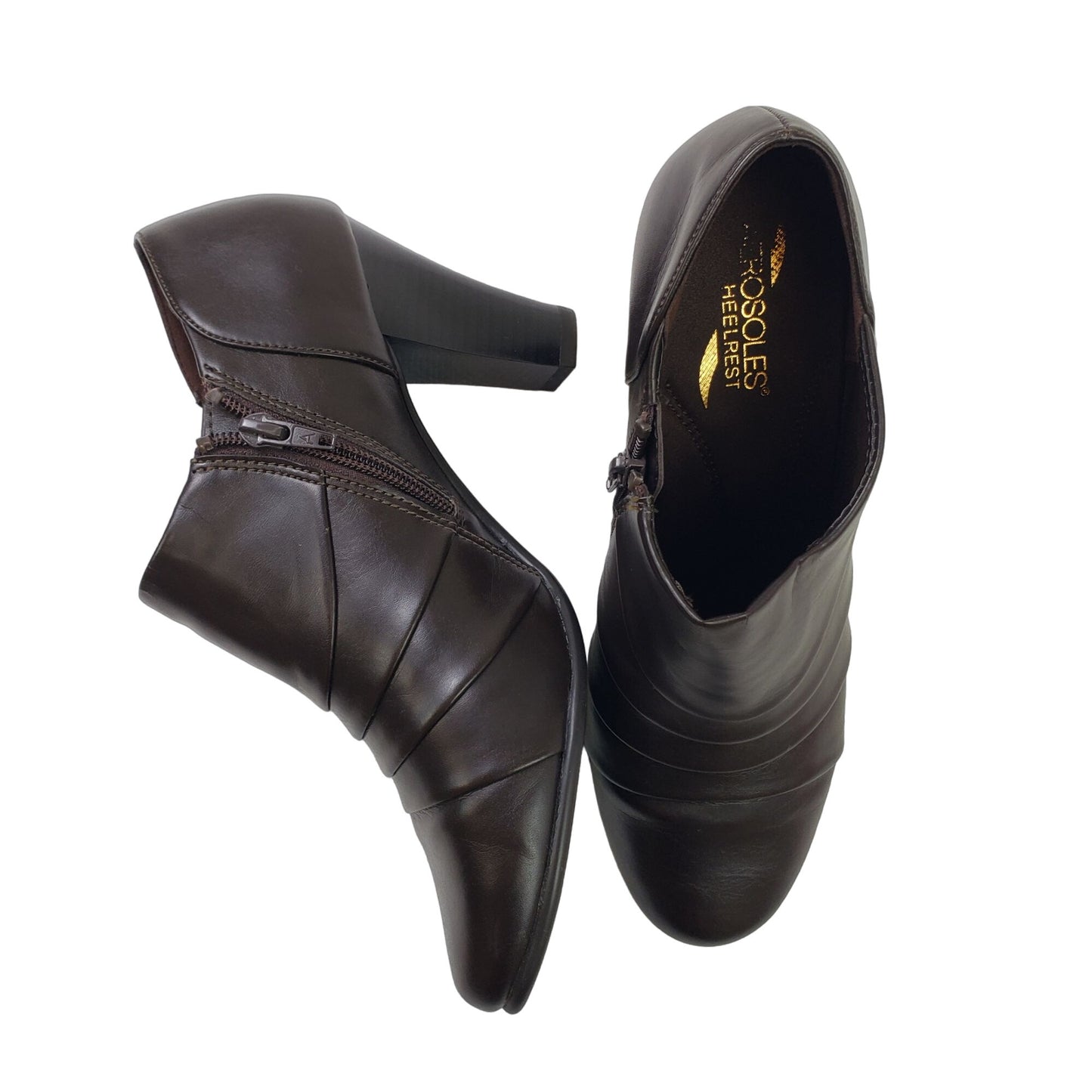 Aerosoles Vegan Leather Heeled Ankle Booties Size 9