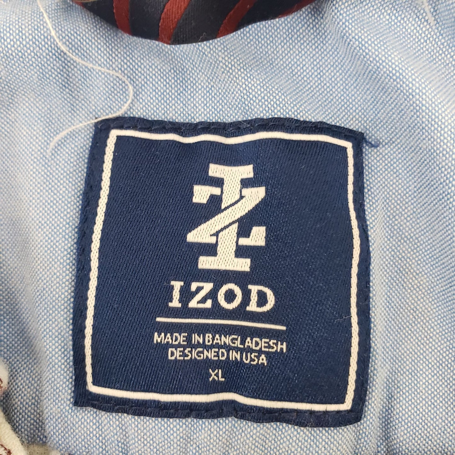 IZOD Linen Blend Plaid Button Down Shirt Size XL
