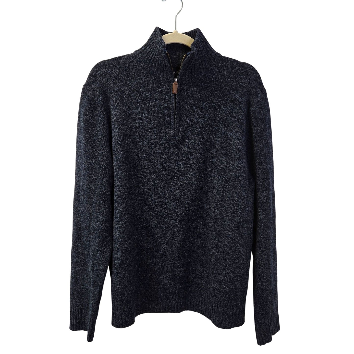 J. Crew Factory 100% Lambswool Quarter Zip Heathered Sweater Size Large