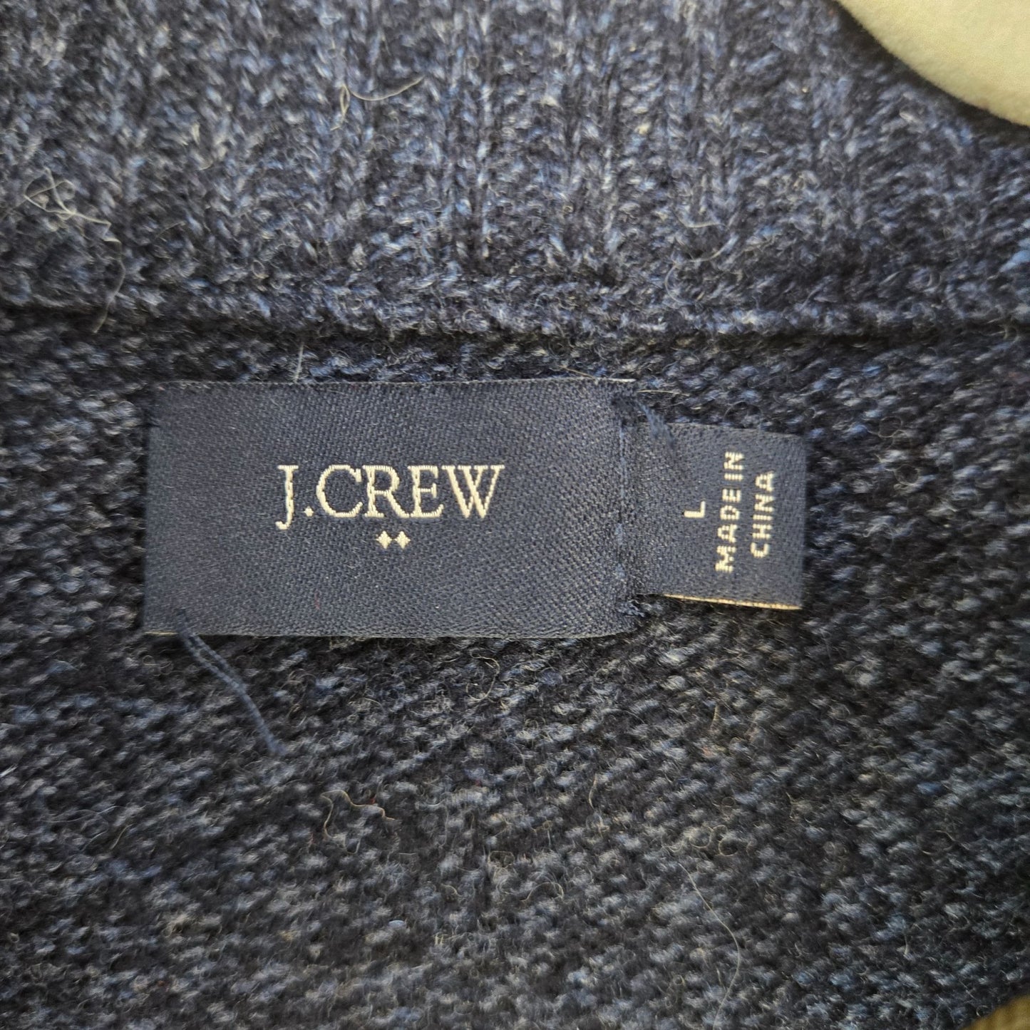J. Crew Factory 100% Lambswool Quarter Zip Heathered Sweater Size Large