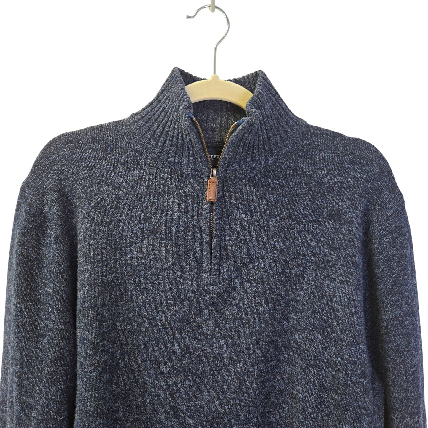 J. Crew Factory 100% Lambswool Quarter Zip Heathered Sweater Size Large
