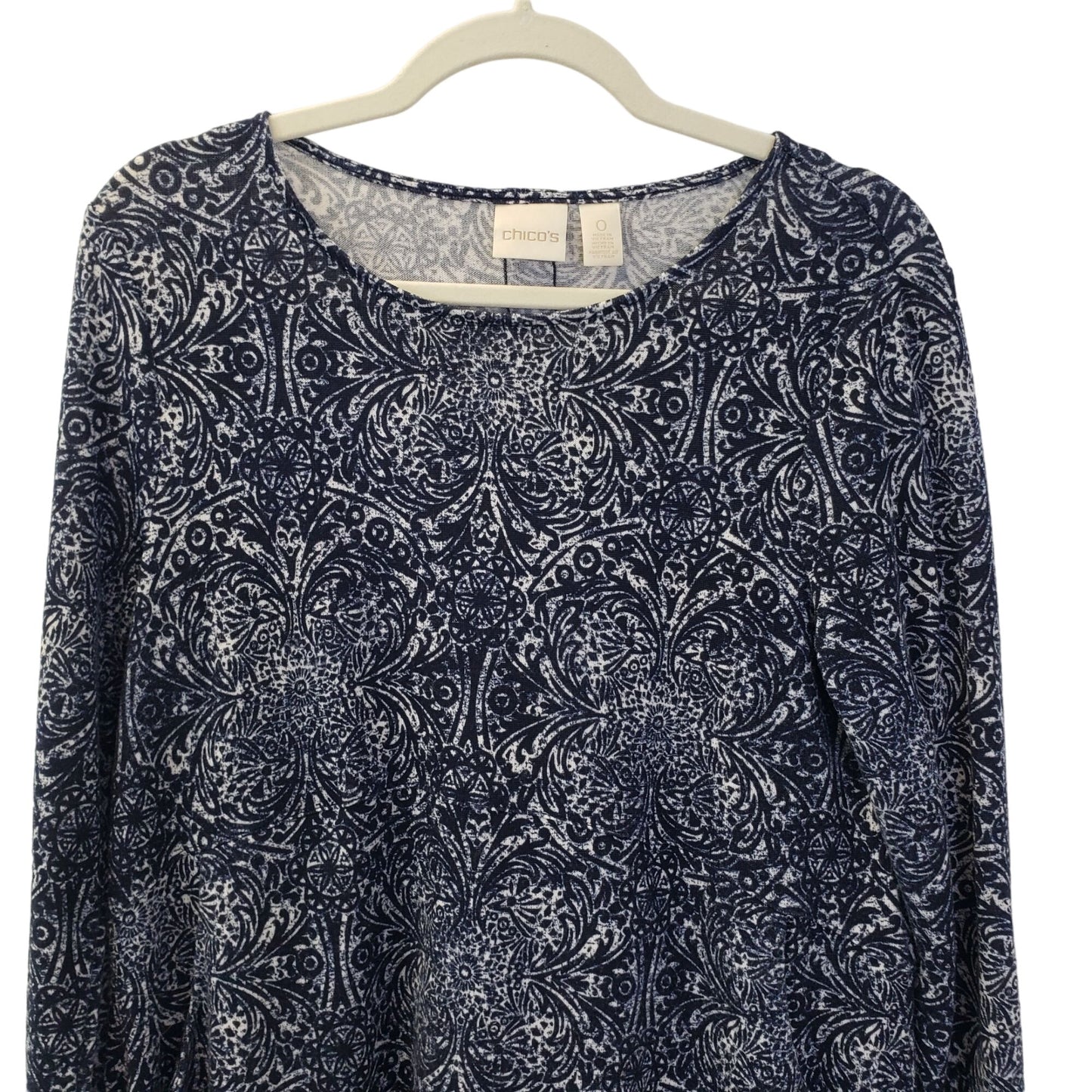 Chico's Graphic Print Hi-Low Tunic Top Size Chico's 0/Small