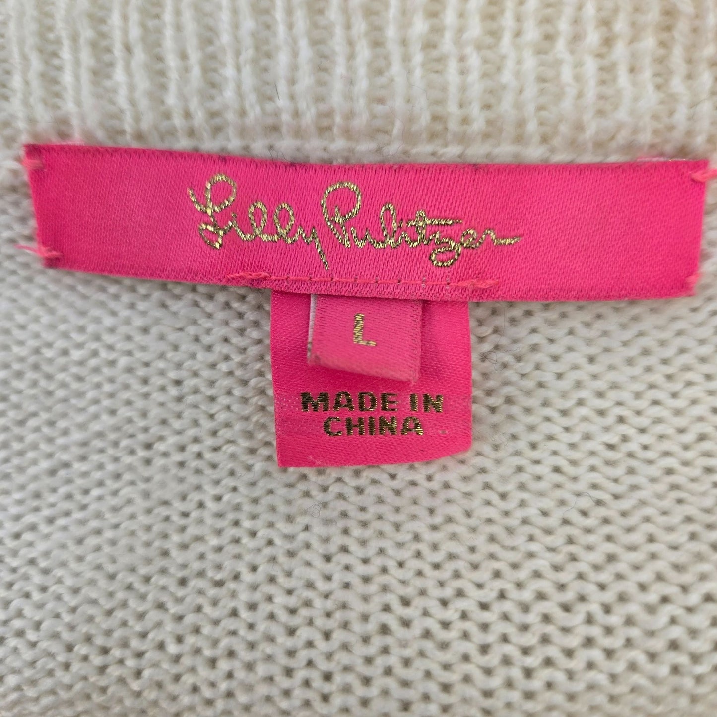 Lilly Pulitzer Ginny Pearl Embellished Sweater Size Large