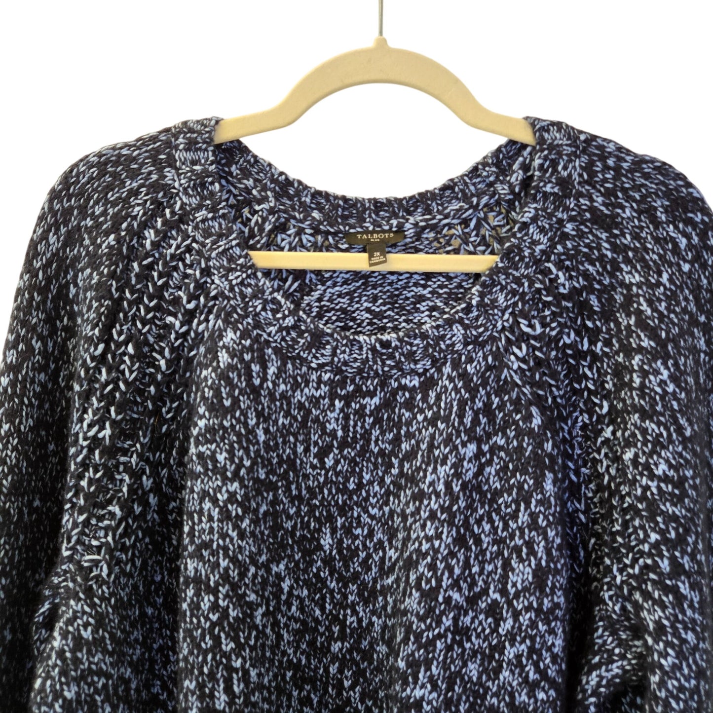 Talbots Plus Chunky Knit Wide Sleeve Crewneck Sweater Size 2X