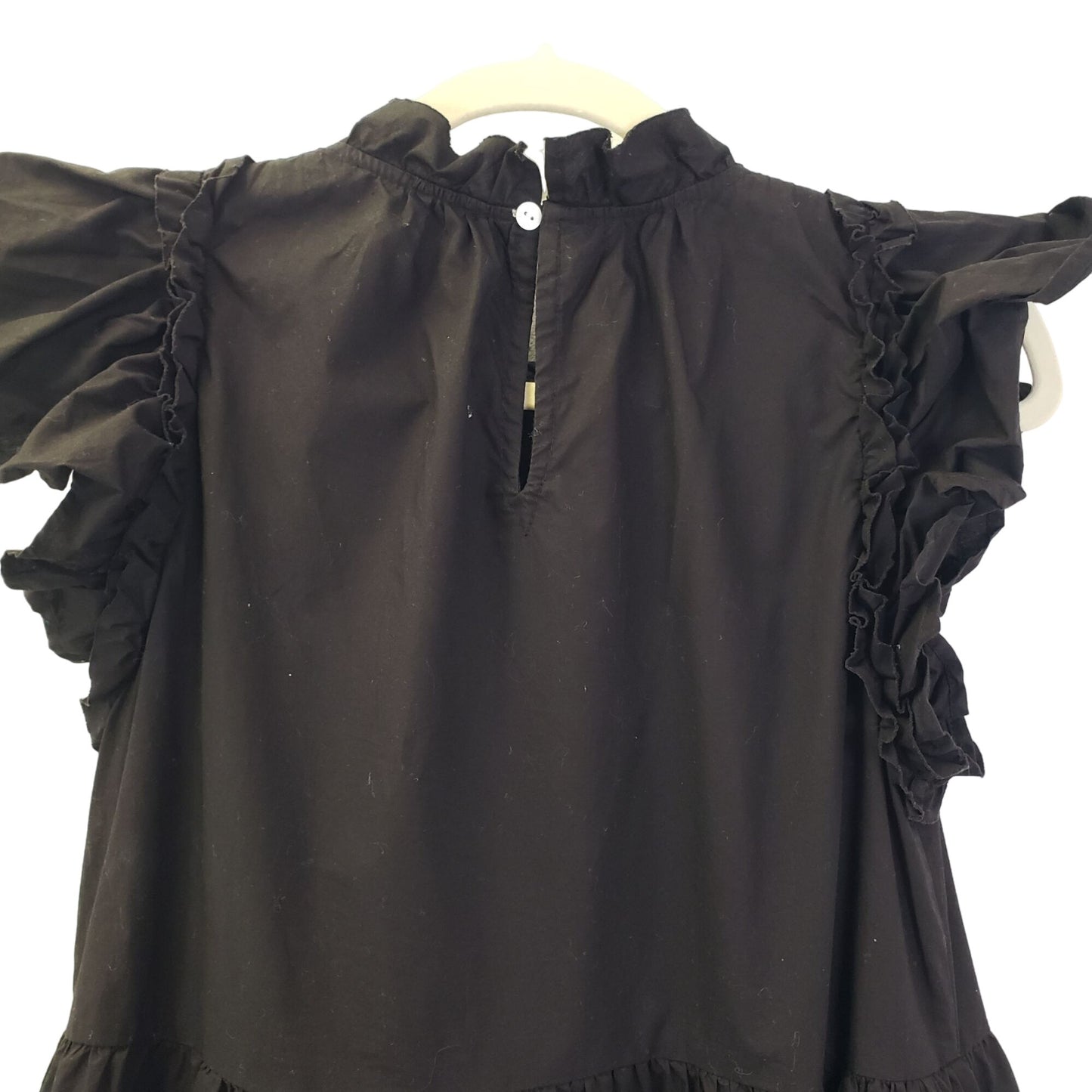 House of Harlow 1960 Black Flutter Sleeve Tiered Mini Dress Size XS/S