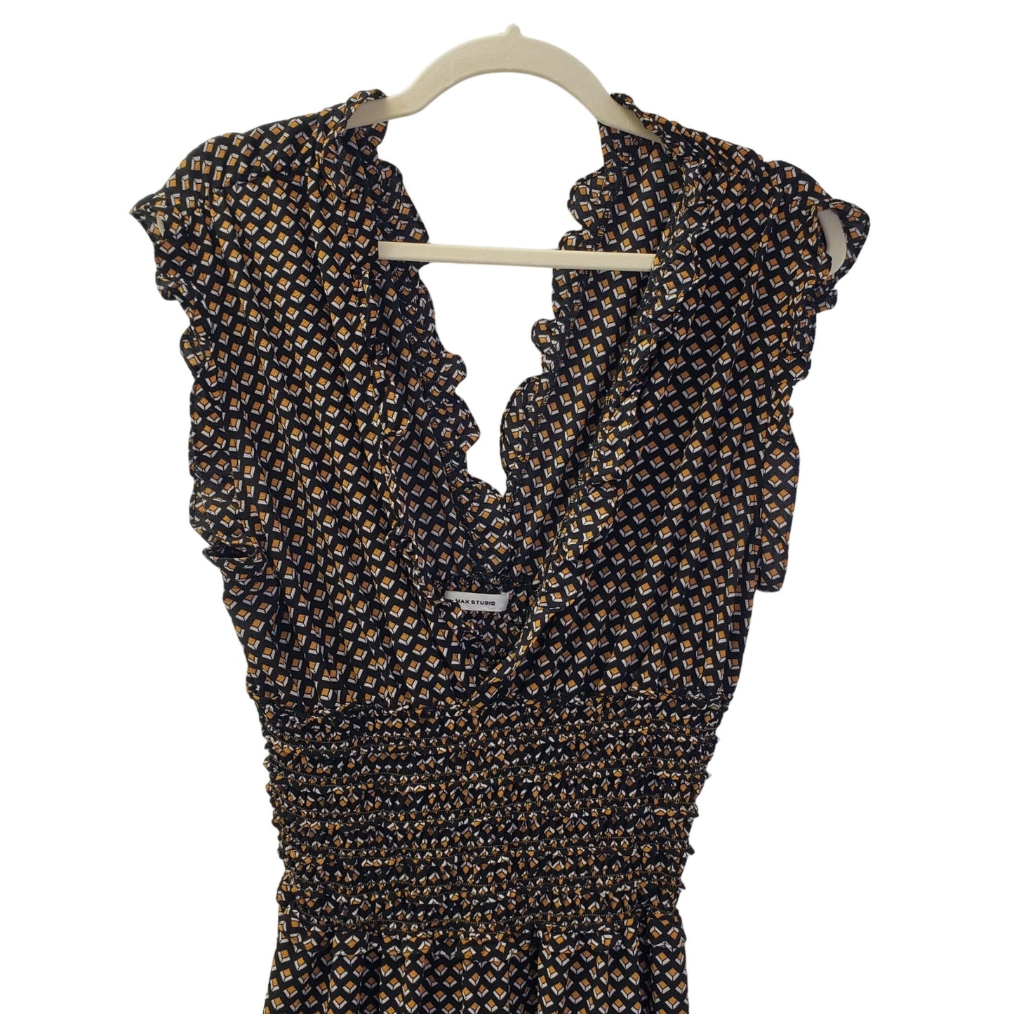 Max Studio Graphic Print Double V-Neck Jumpsuit Size Medium
