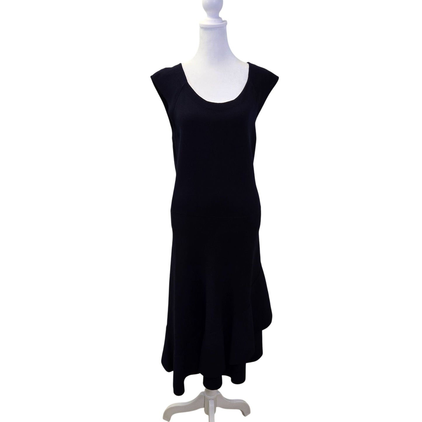 Eliza J Knit Fit & Flare Ruffle Hem Midi Dress Size Large