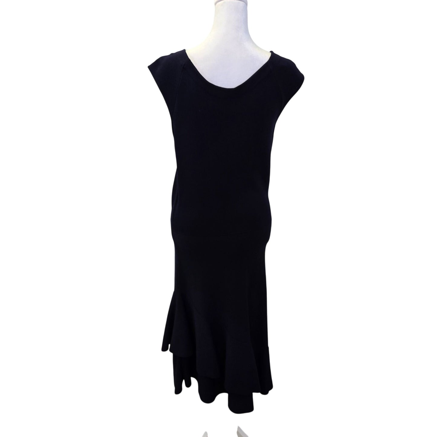 Eliza J Knit Fit & Flare Ruffle Hem Midi Dress Size Large