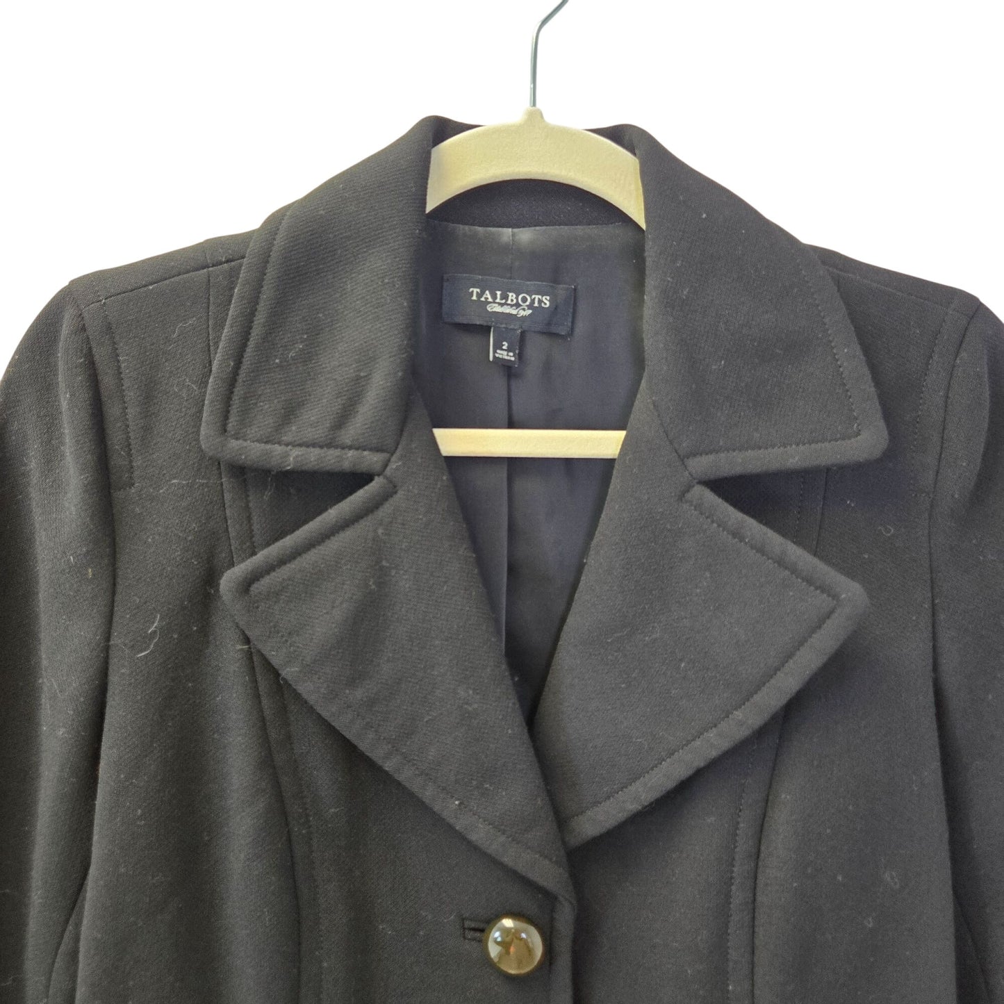 Talbots 100% Wool Two Button Blazer Jacket Size 2