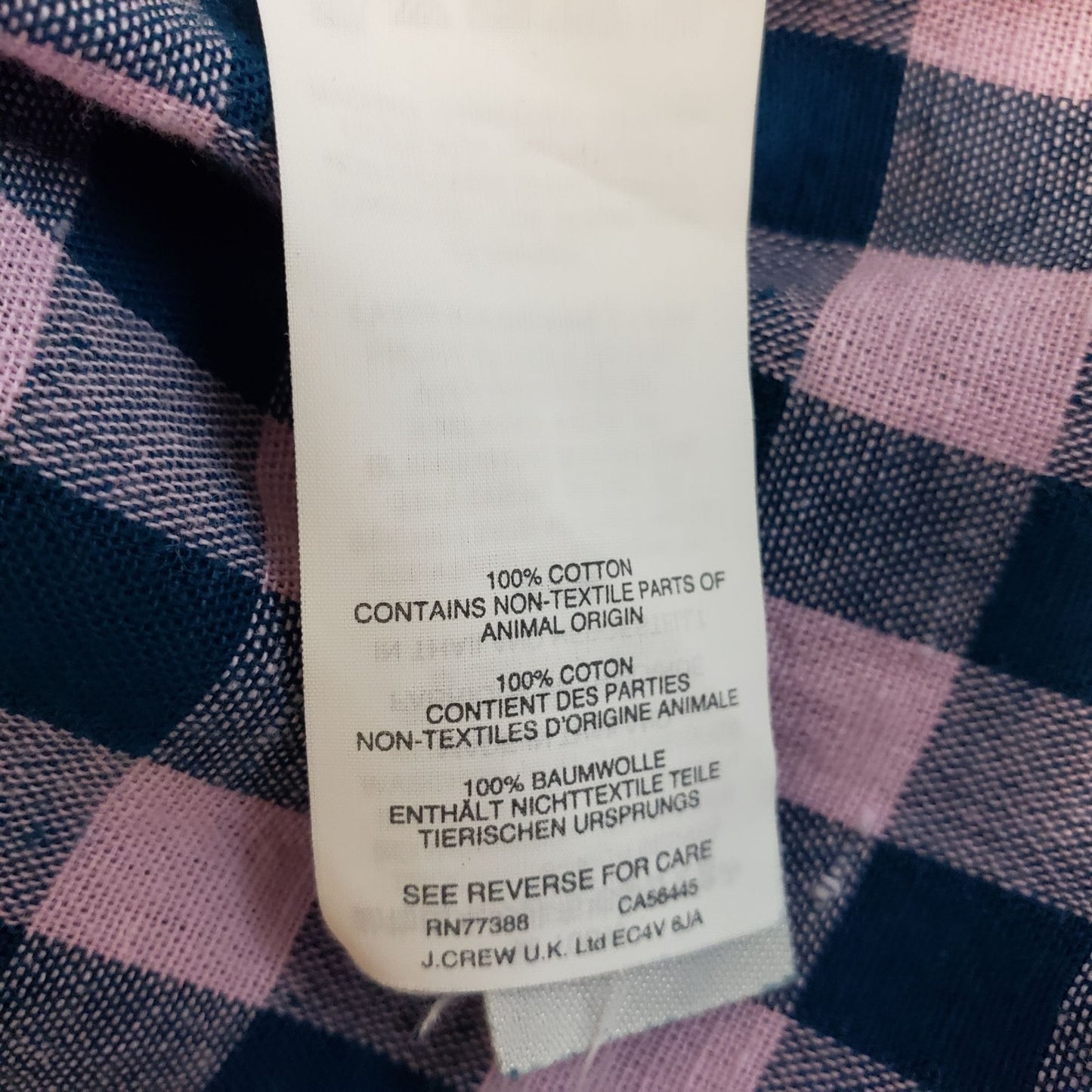J. Crew Checked Half Button Popover Top Size 2