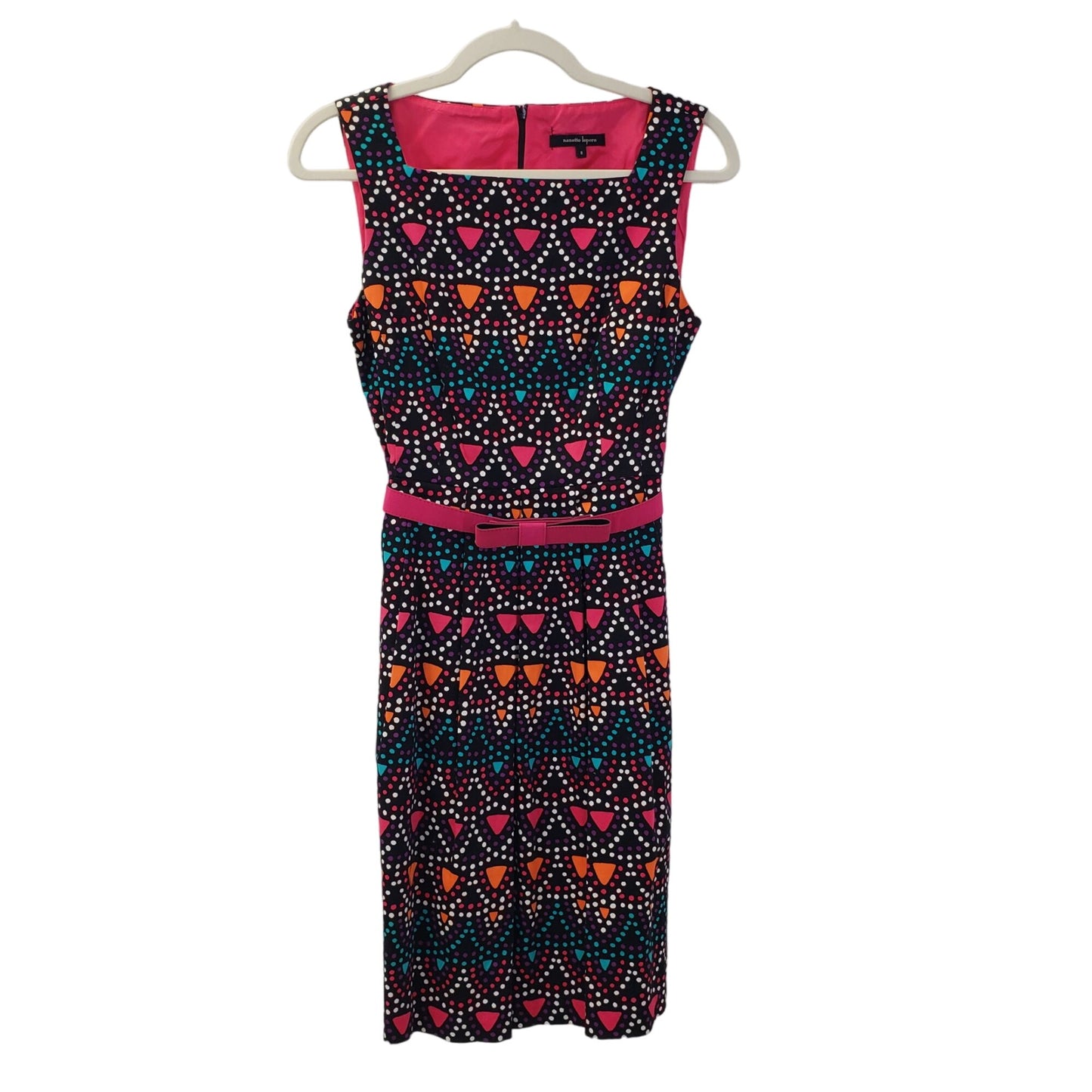 Nanette Lepore Graphic Print Belted Fit & Flare Dress Size 8