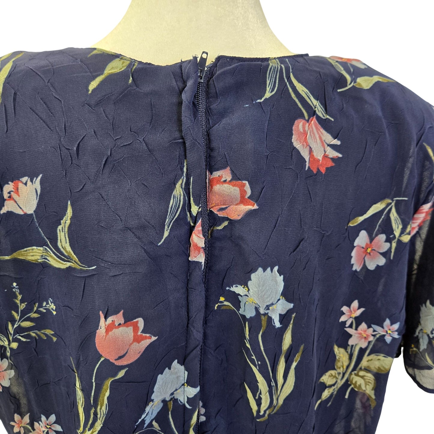 Kamali & Co by Norma Kamali Floral Crinkle Texture Midi Dress Size Large