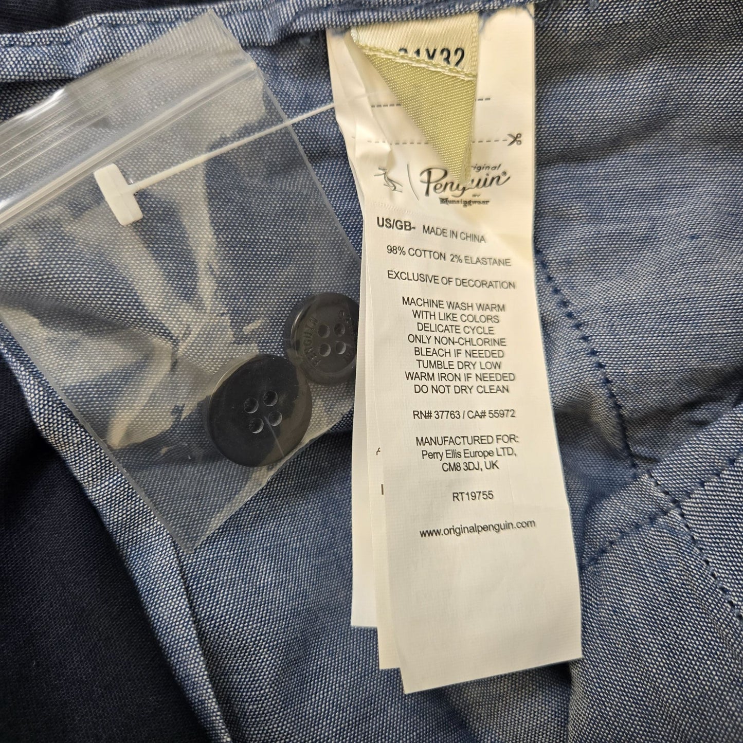 NWT Original Penguin P55 Straight Fit Chino Pants Size 31x32