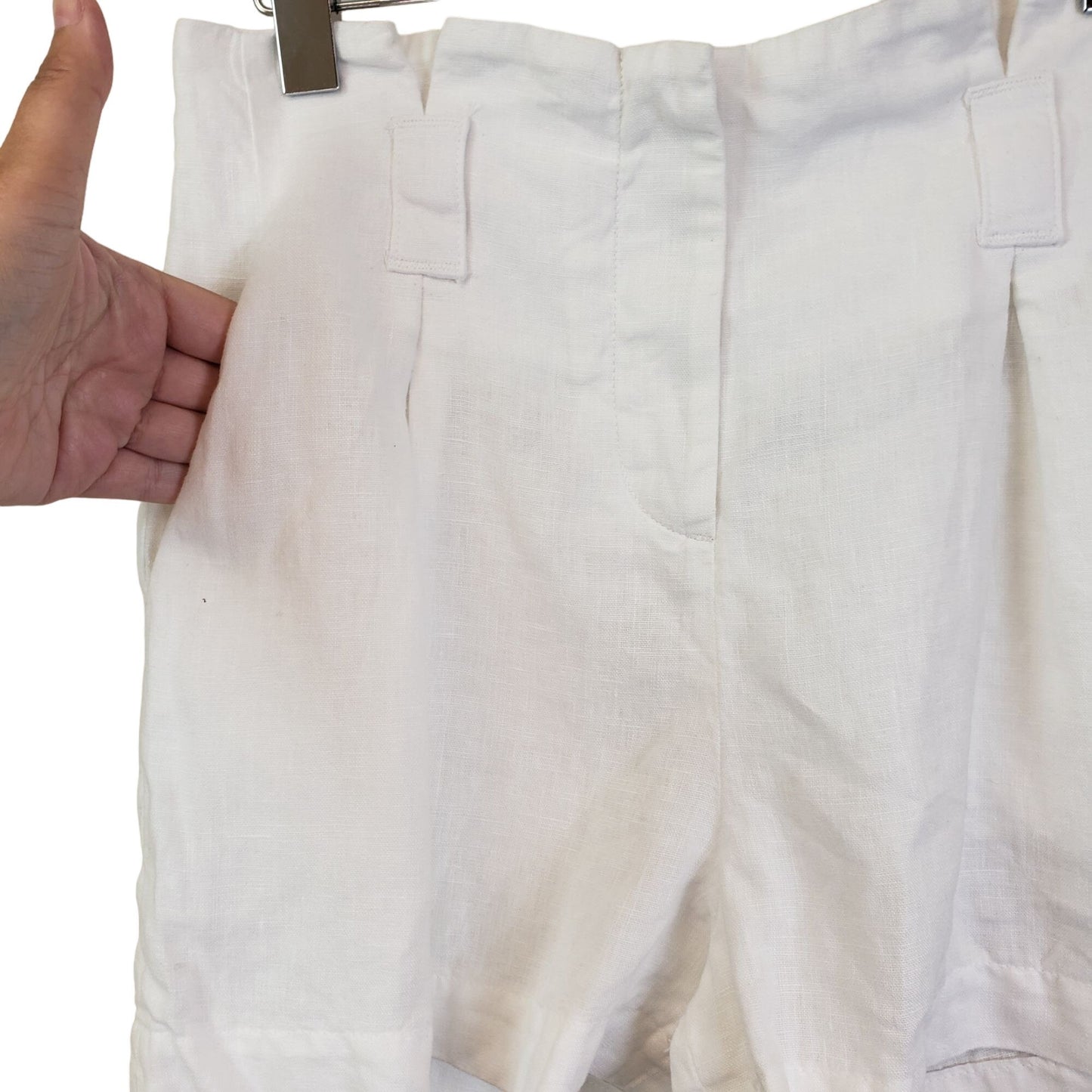 NWT L'Agence Hillary High Waisted Linen Shorts Size 25 *Missing Belt*