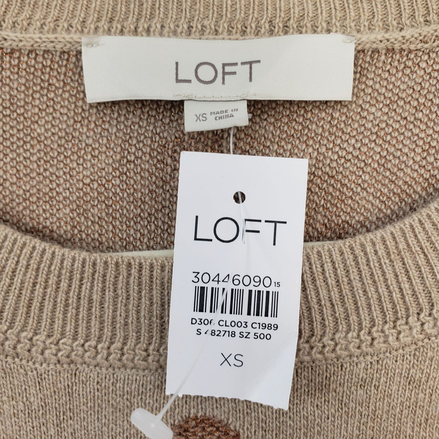 NWT Loft Wool Blend Polka Dot Crewneck Sweater Size XS