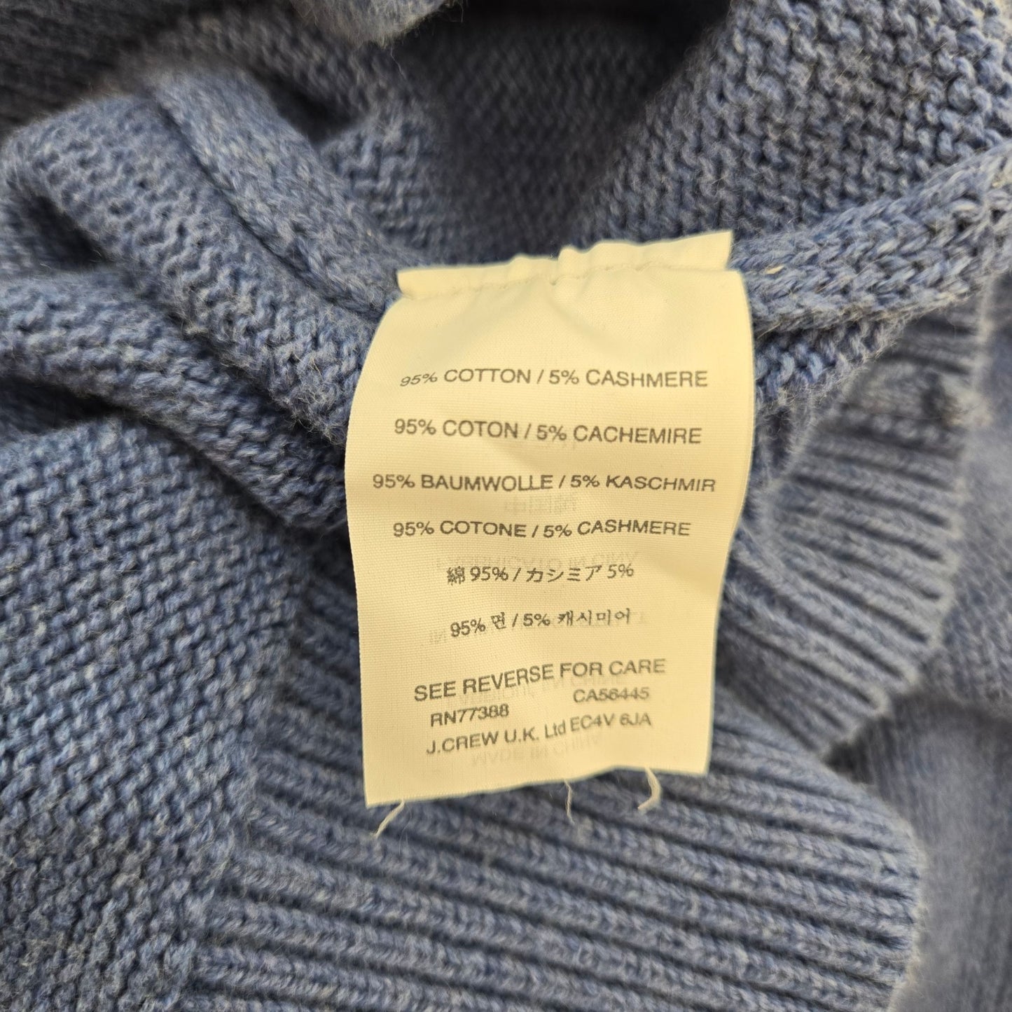 J. Crew Slim Fit Cashmere Blend Quarter Zip Sweater Size Small