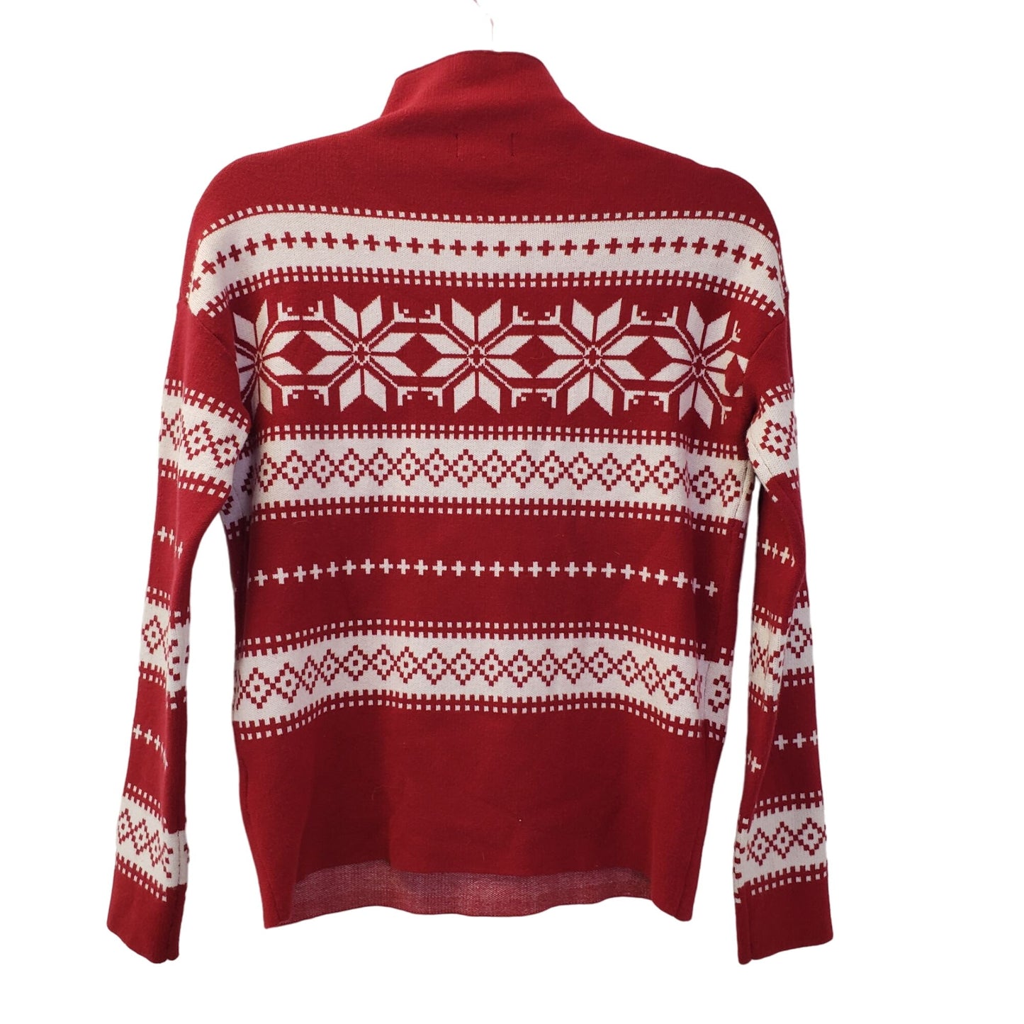 Nicole Miller Fair Isle Print Mock Neck Sweater Size Small