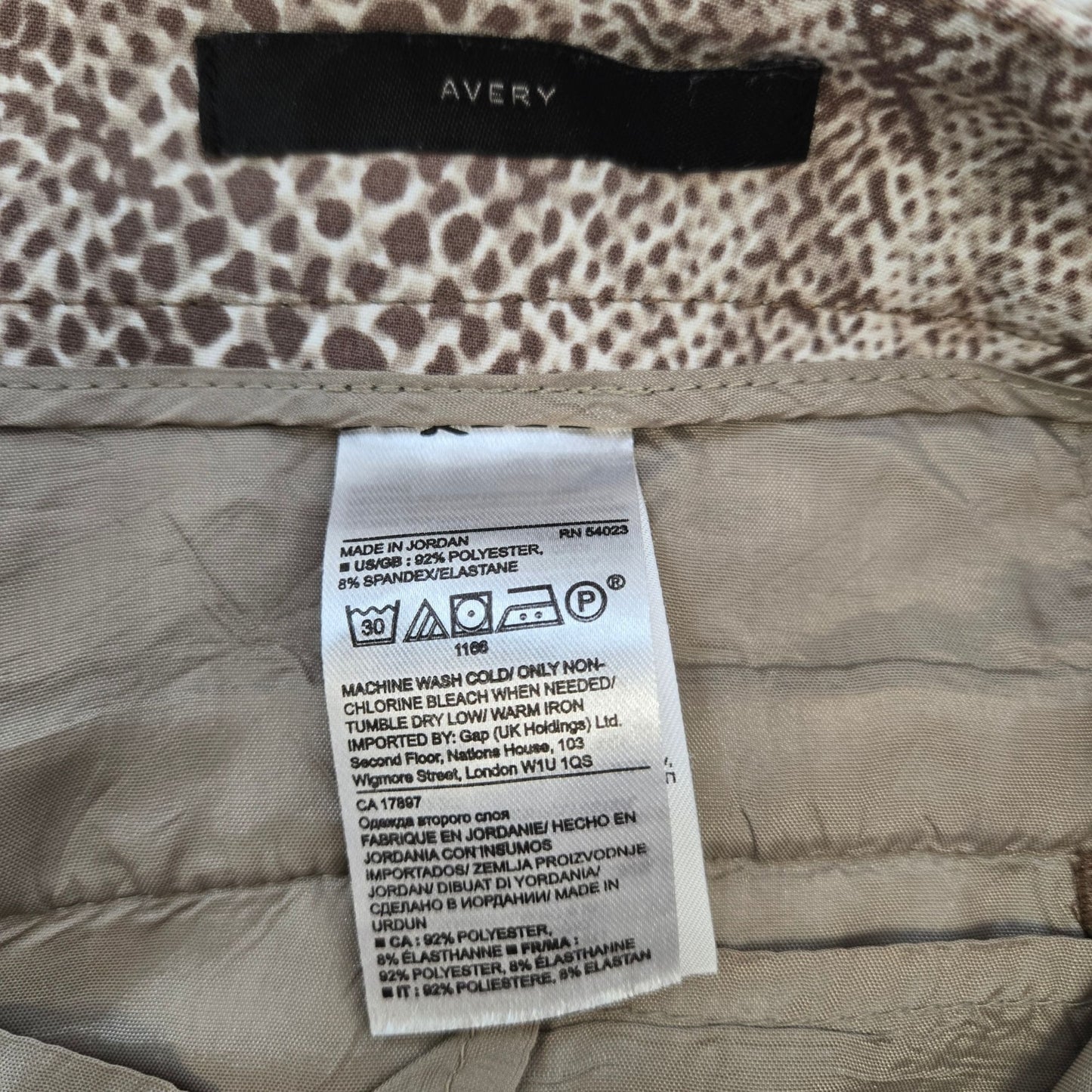 Banana Republic Snake Print Avery Crop Trouser Pants Size 12