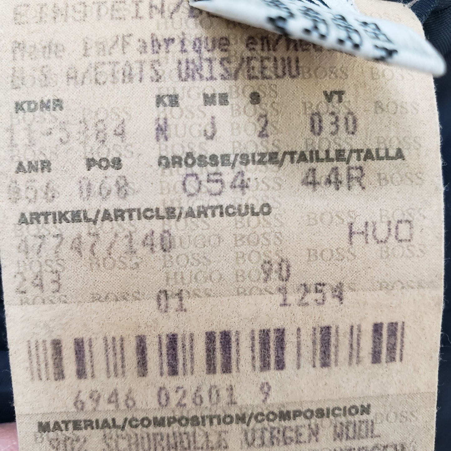 BOSS Hugo Boss Wool & Cashmere Blend Striped 3 Button Sport Coat Size 44R