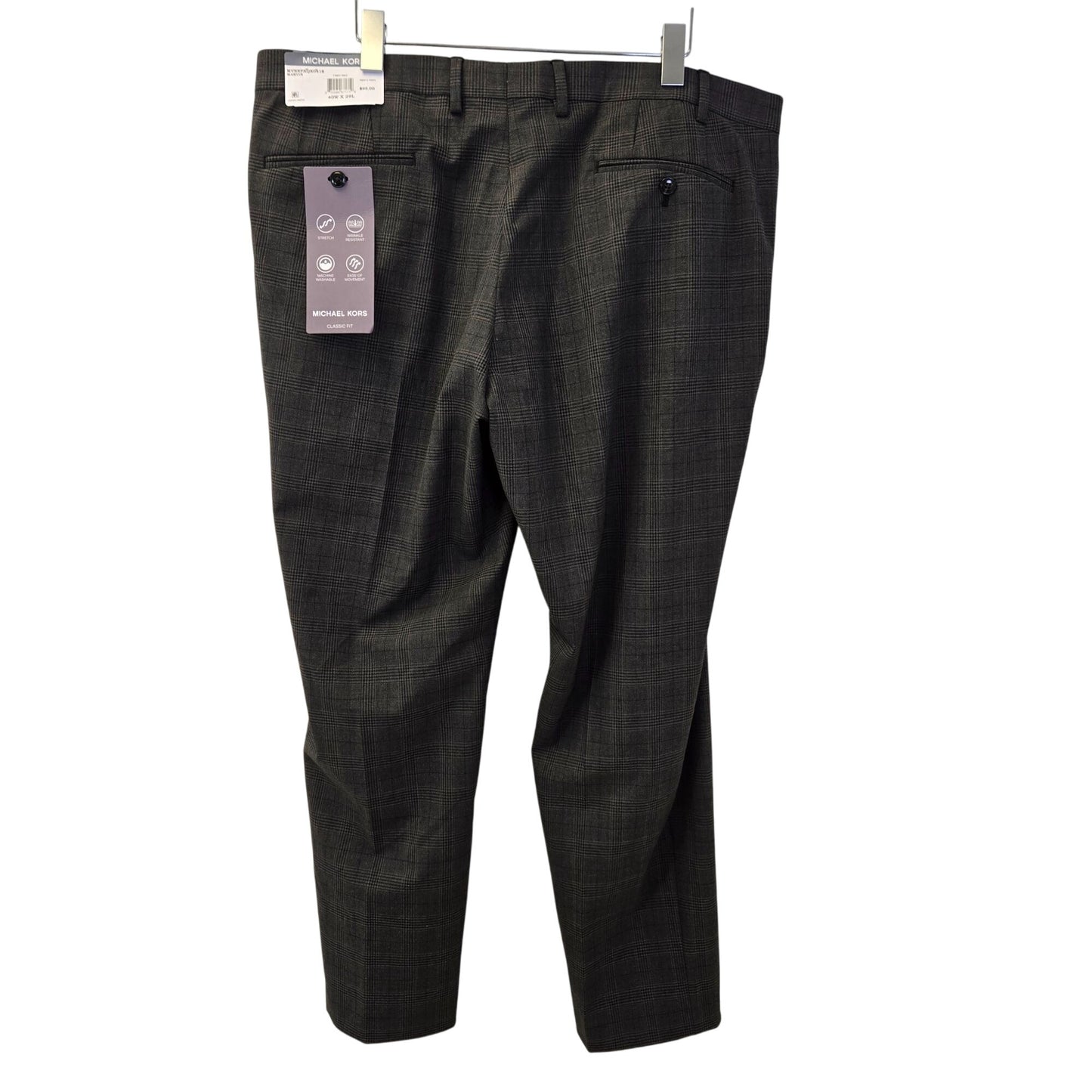 NWT Michael Kors Marvin Glen Plaid Trouser Pants Size 40x29