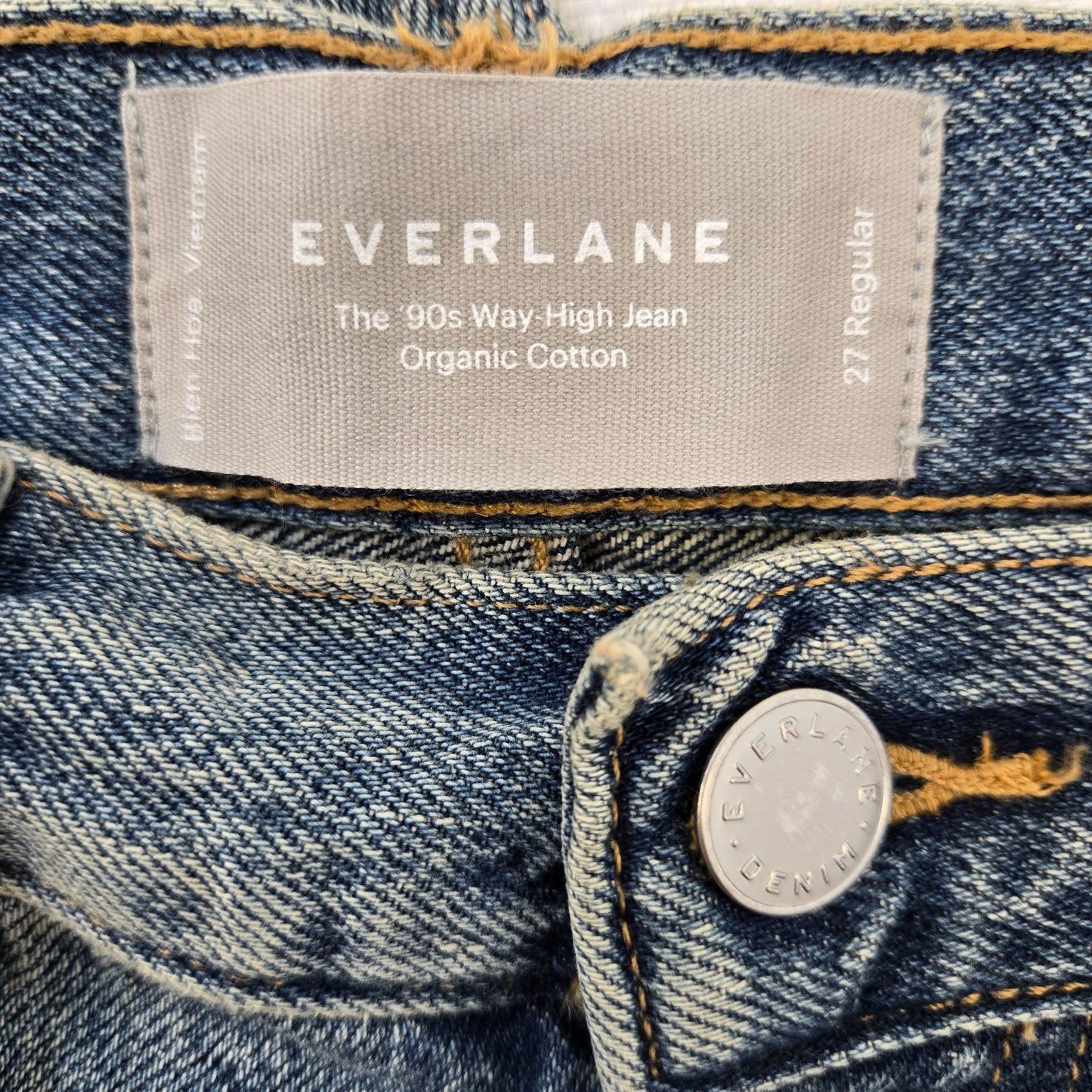 NWT Everlane The 90's Way High Hidden Button Fly Jeans Size 27