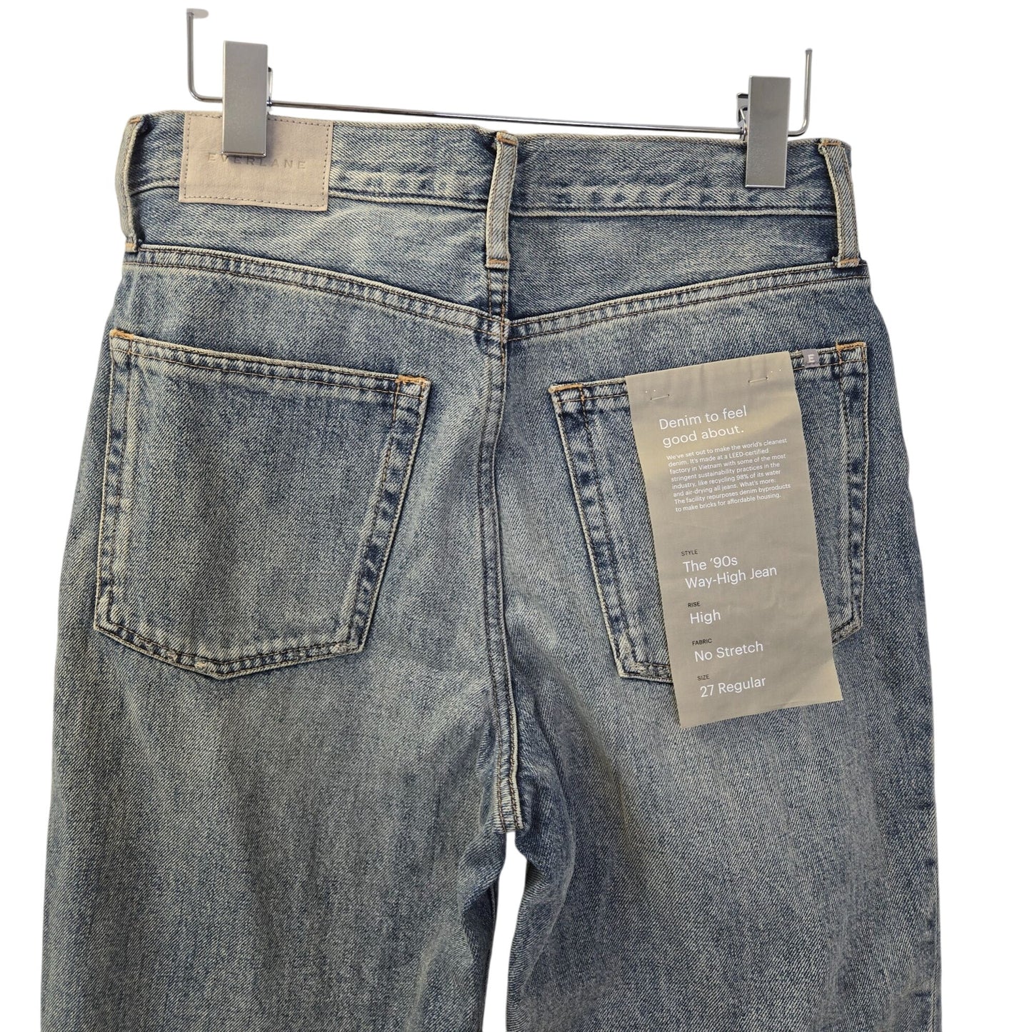NWT Everlane The 90's Way High Hidden Button Fly Jeans Size 27