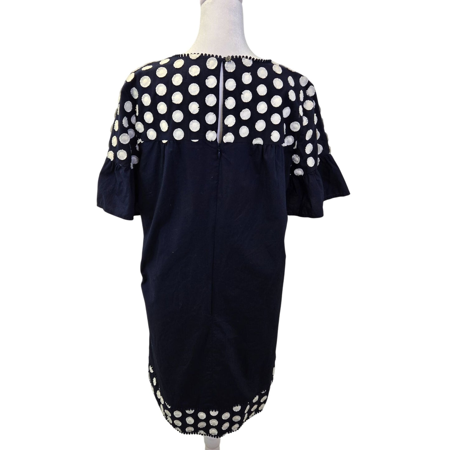 J. Crew Polka Dot Trim Shift Dress Size 8