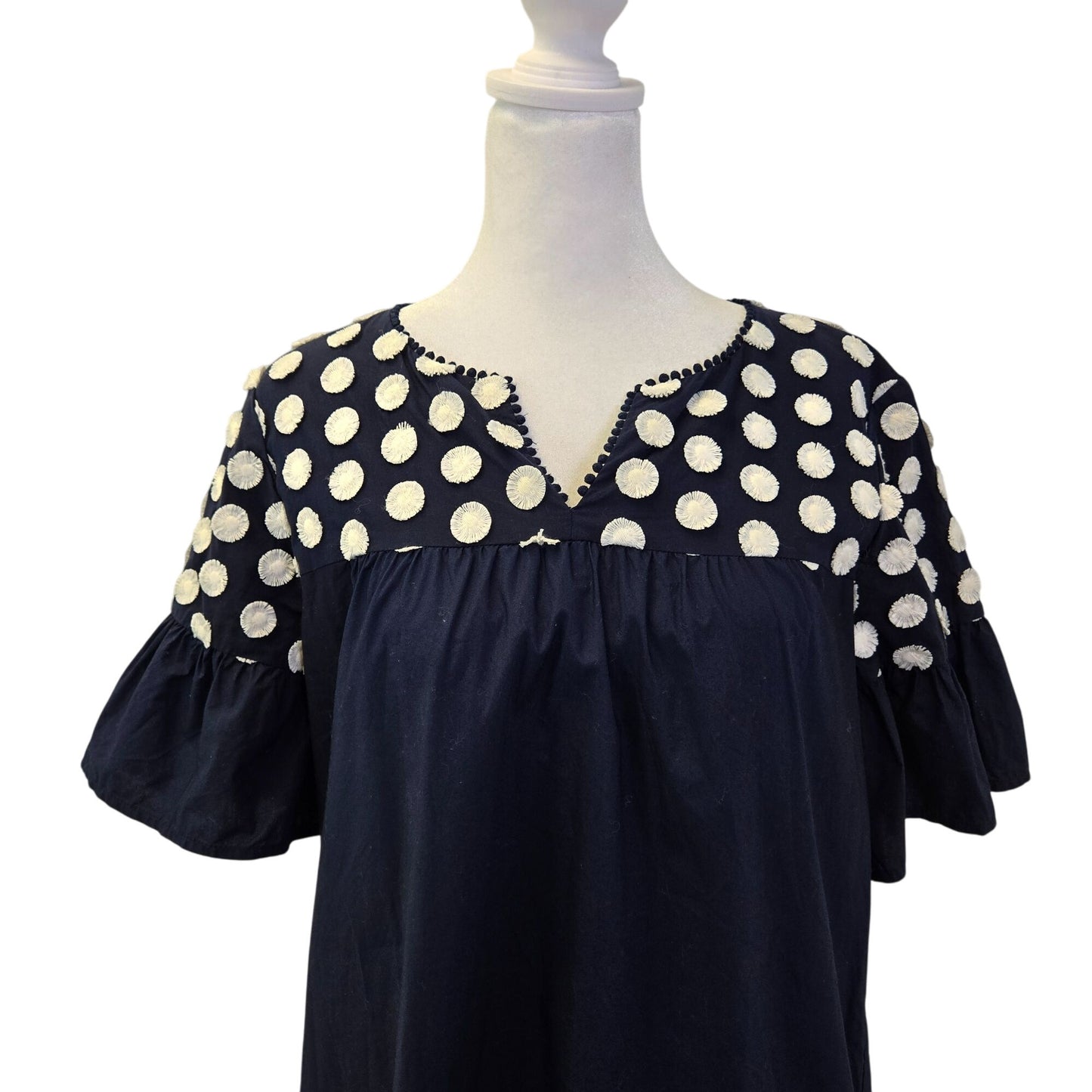 J. Crew Polka Dot Trim Shift Dress Size 8