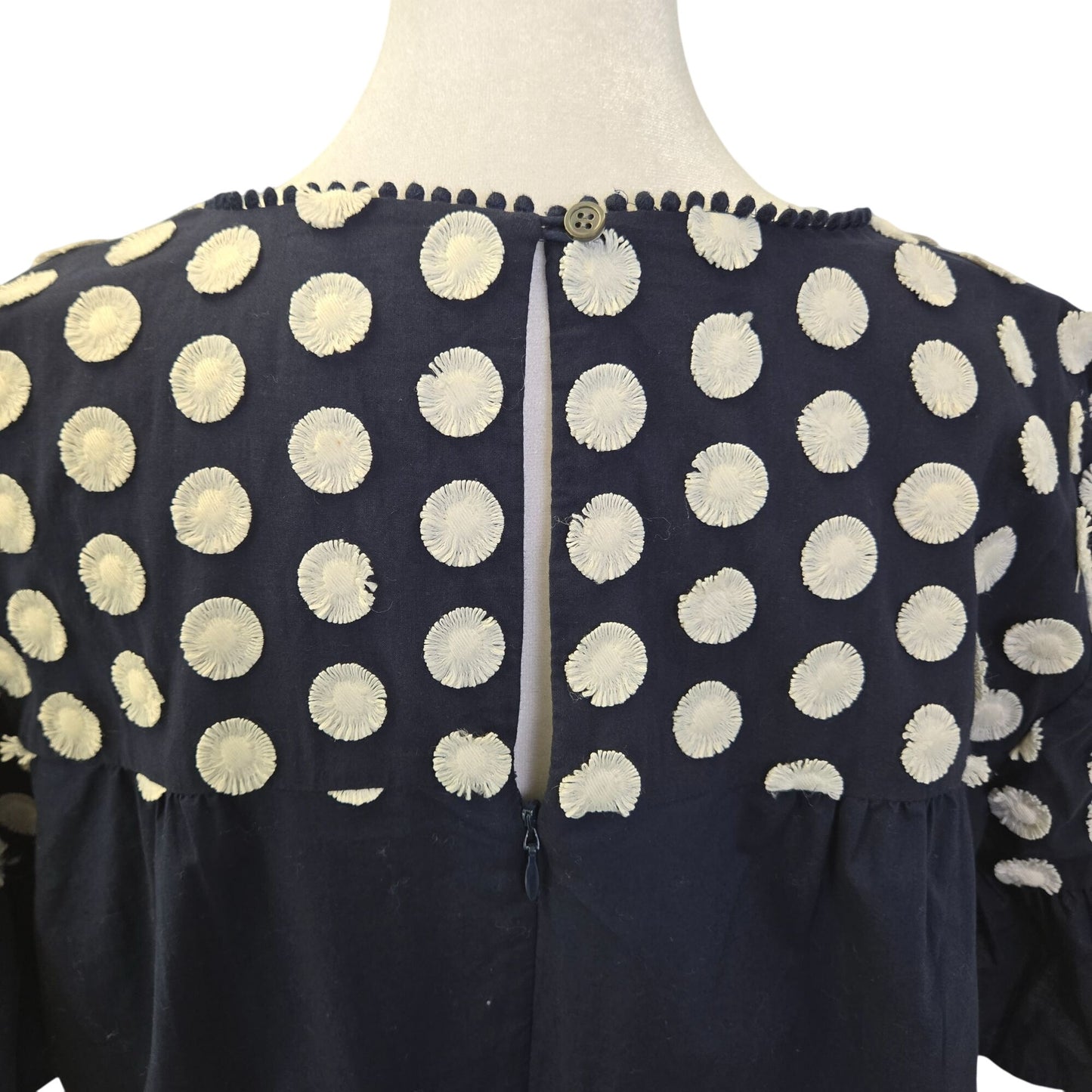 J. Crew Polka Dot Trim Shift Dress Size 8