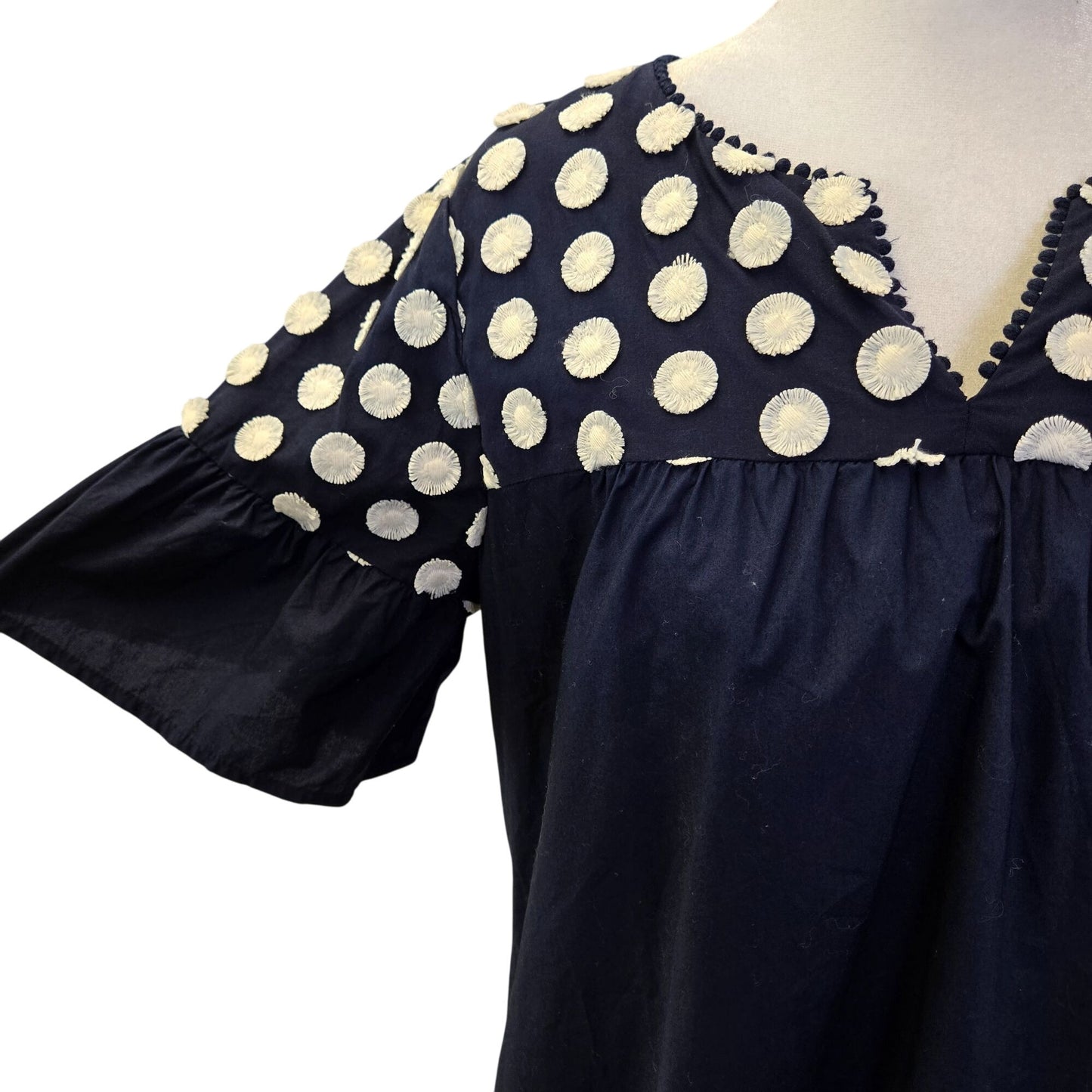 J. Crew Polka Dot Trim Shift Dress Size 8