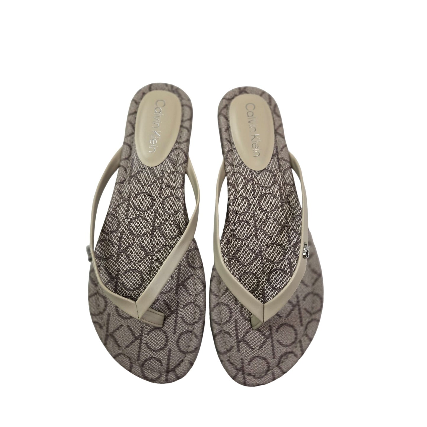NWOT/NWOB Calvin Klein Cruzy Signature Thong Sandals Size 7.5