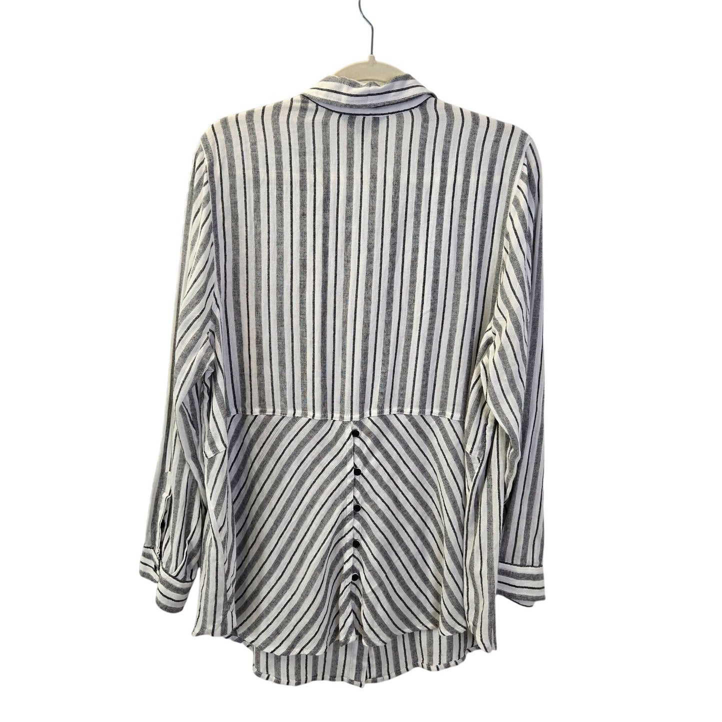 Lucky Brand Viscose Blend Striped Button Down Tunic Blouse Size 1X