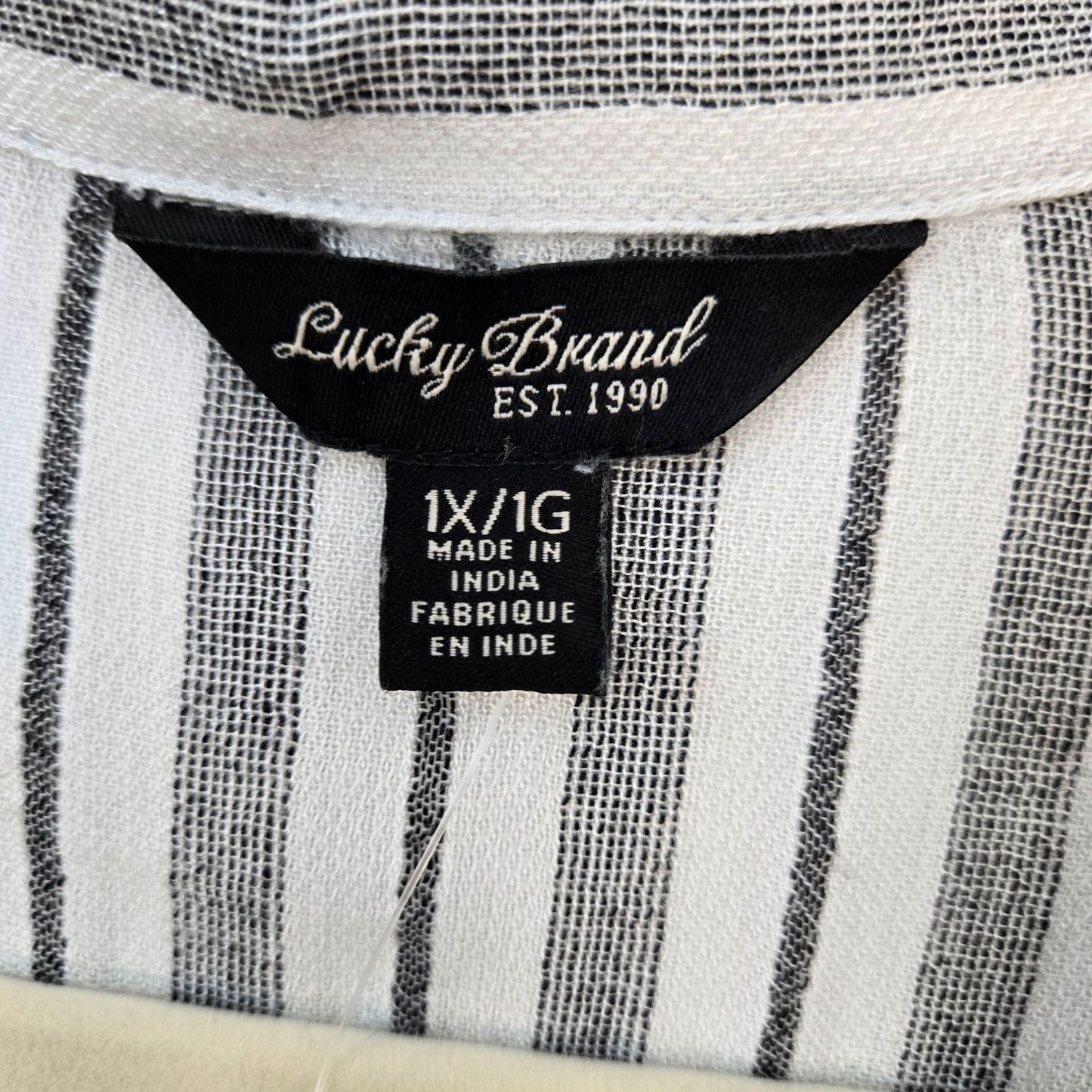 Lucky Brand Viscose Blend Striped Button Down Tunic Blouse Size 1X