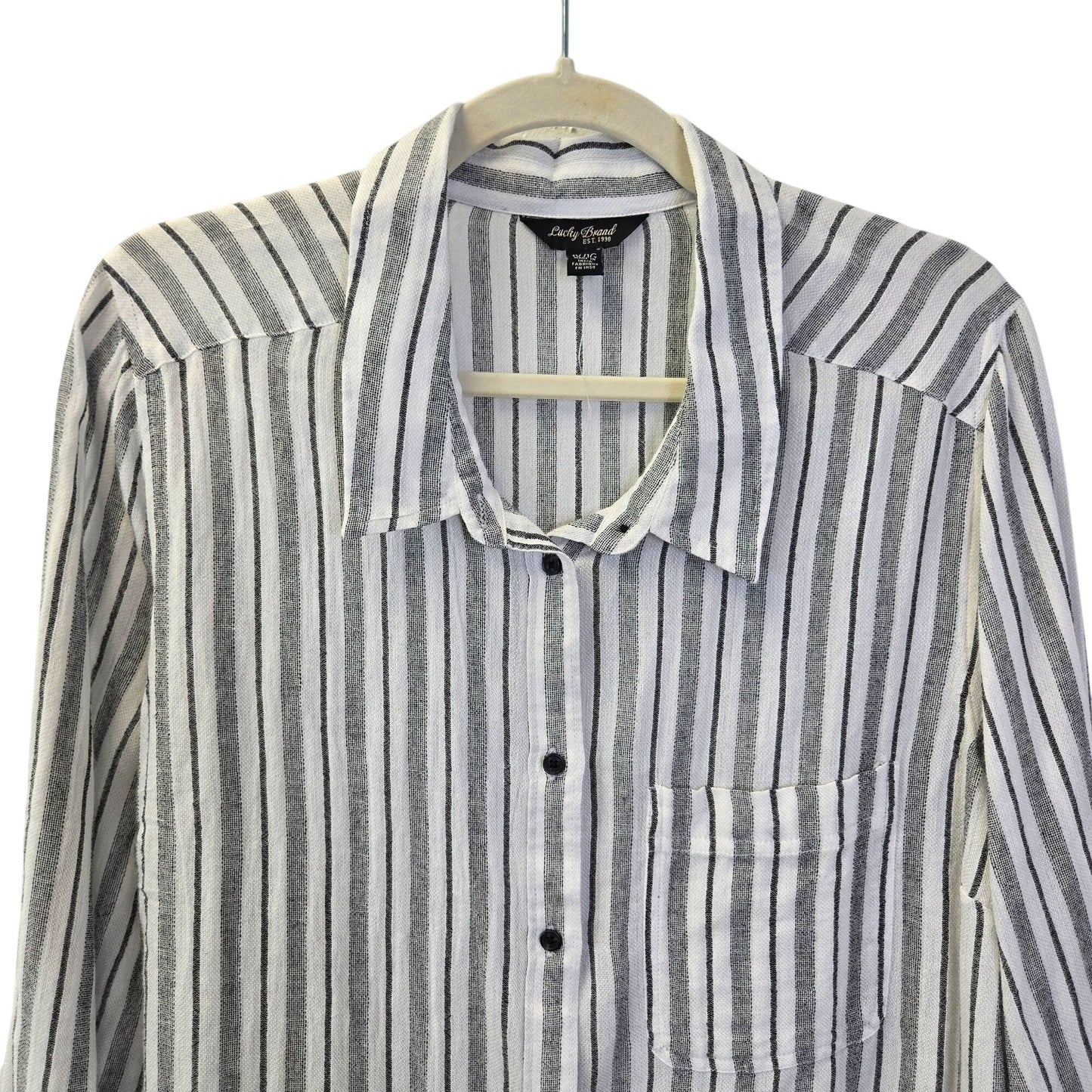 Lucky Brand Viscose Blend Striped Button Down Tunic Blouse Size 1X