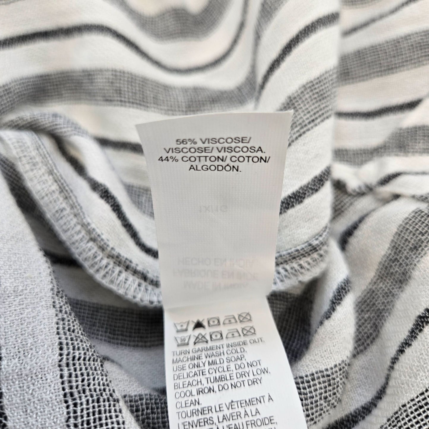 Lucky Brand Viscose Blend Striped Button Down Tunic Blouse Size 1X