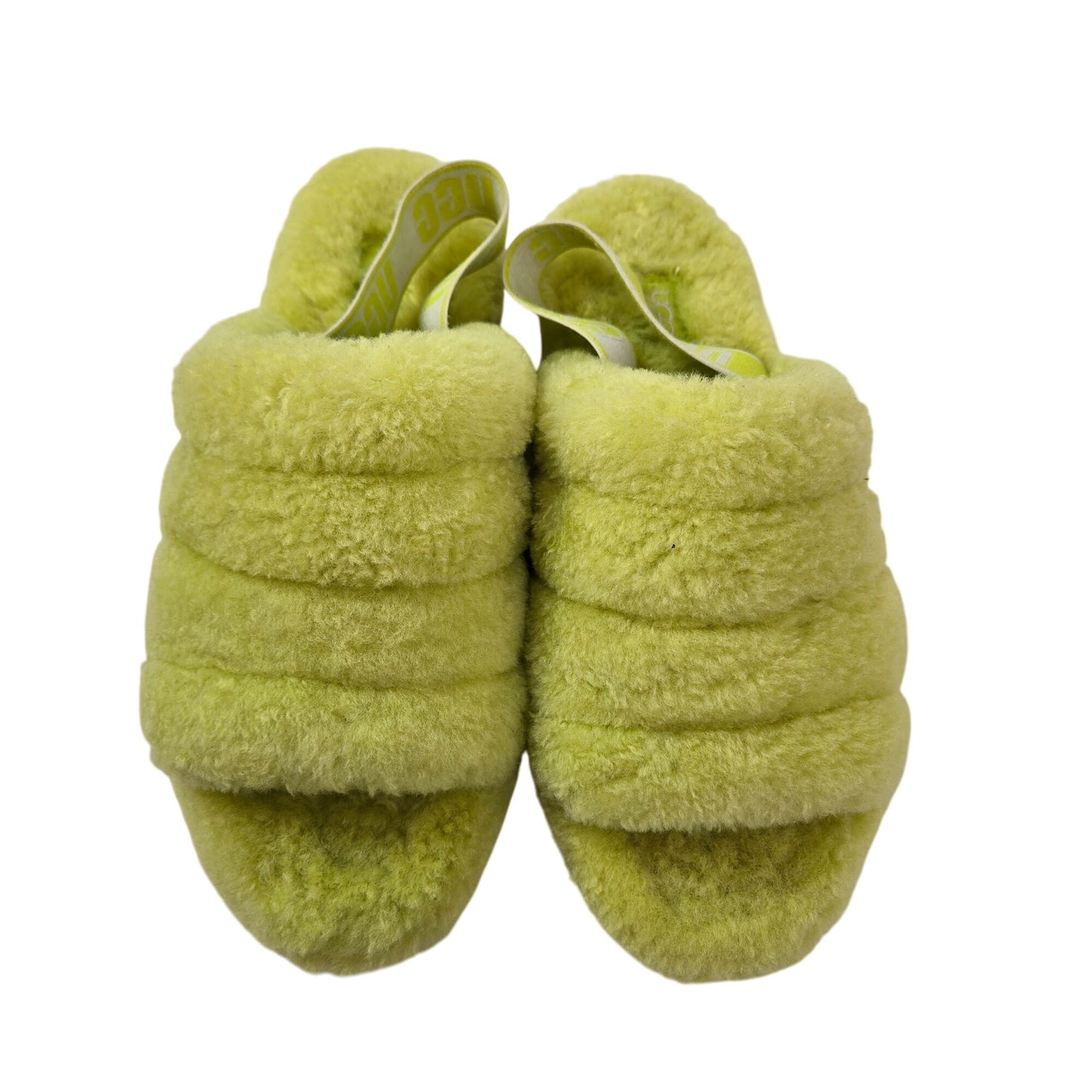 UGG Fluff Yeah Slide Slippers Neon Yellow Size 9