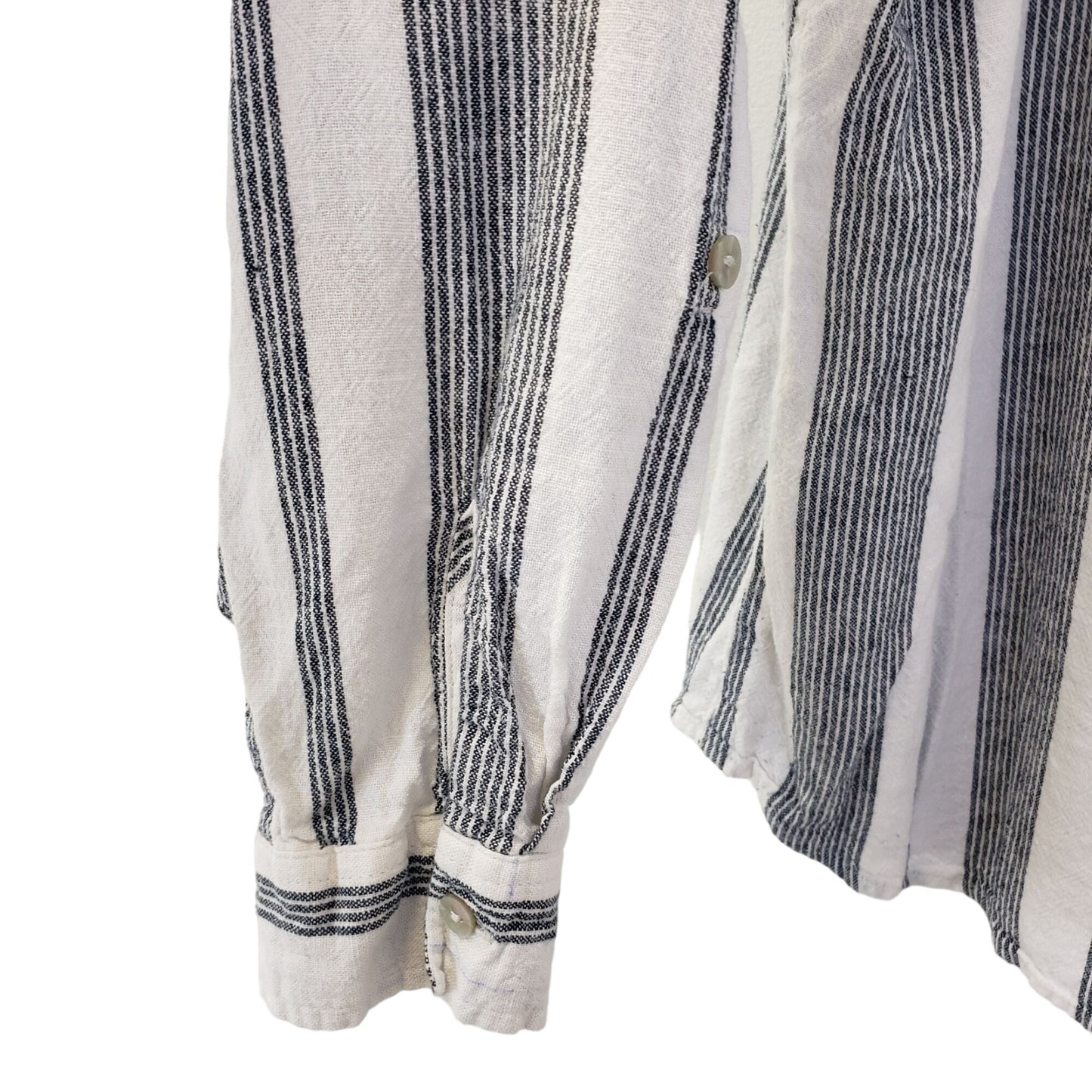 Orvis Linen Blend Striped Button Down Shirt Size XXL