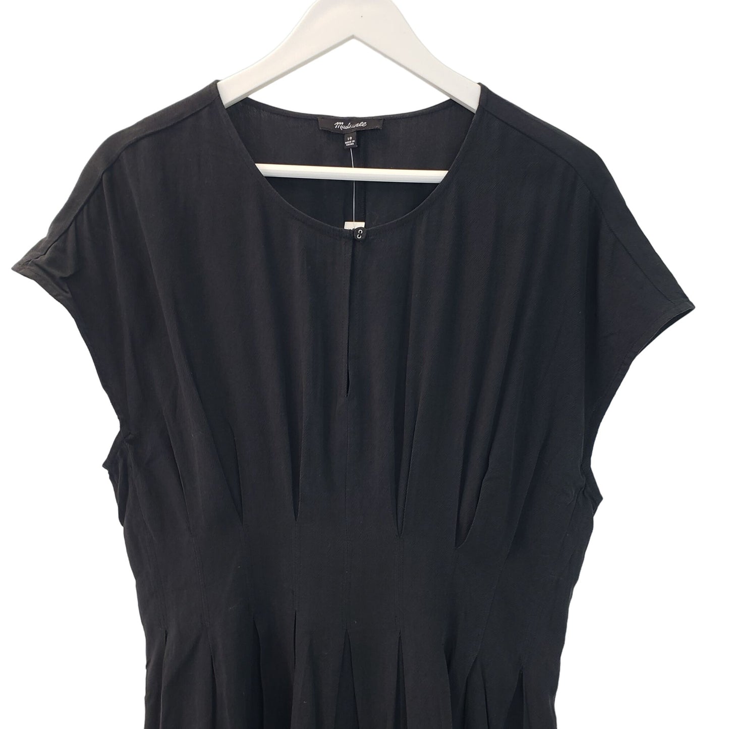 NWT Madewell Shelby Short Sleeve Pleated Waist Mini Dress Size 10