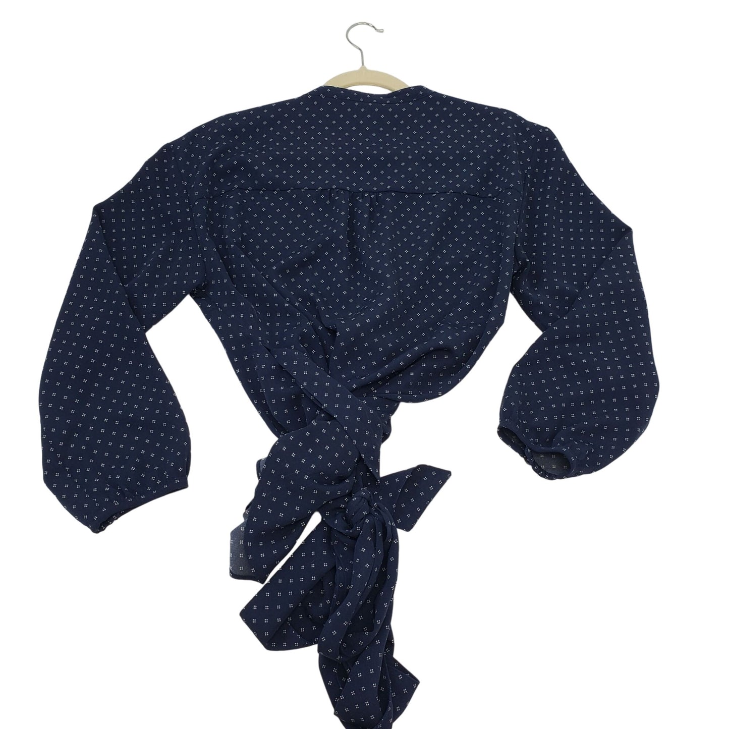 J. Crew Dot Print Wrap Blouse Size Medium