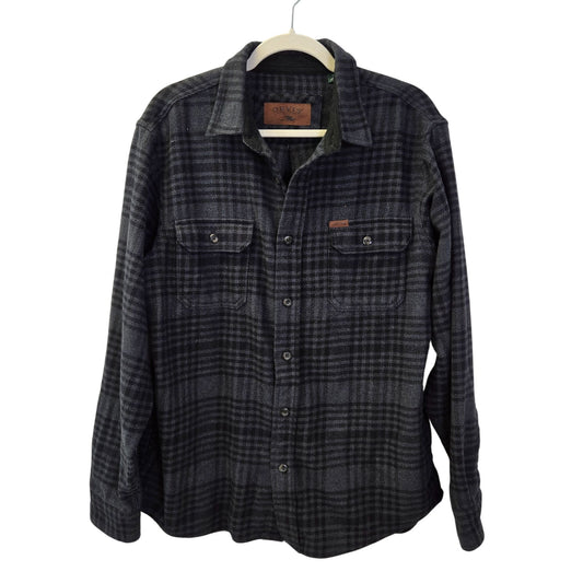 Orvis Plaid Flannel Heavier Weight Button Down Shacket Shirt Size Medium