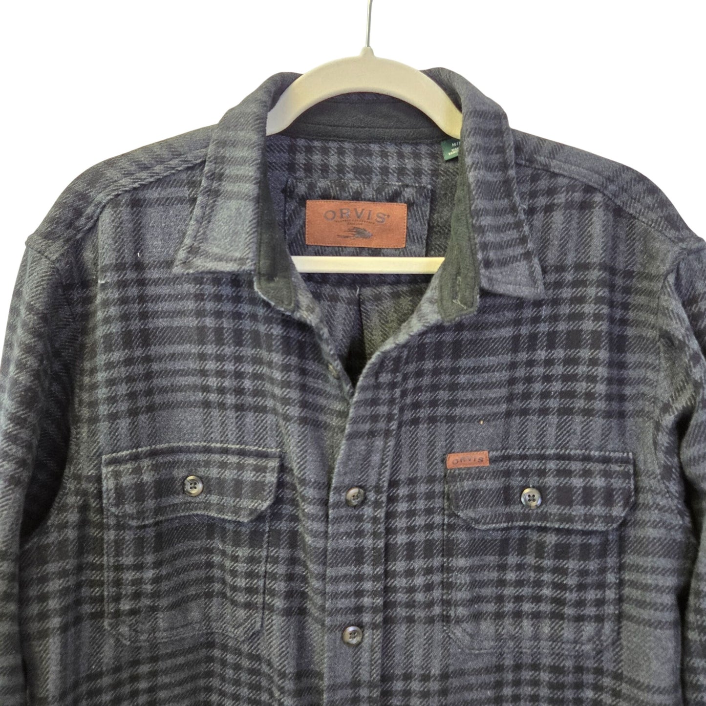 Orvis Plaid Flannel Heavier Weight Button Down Shacket Shirt Size Medium
