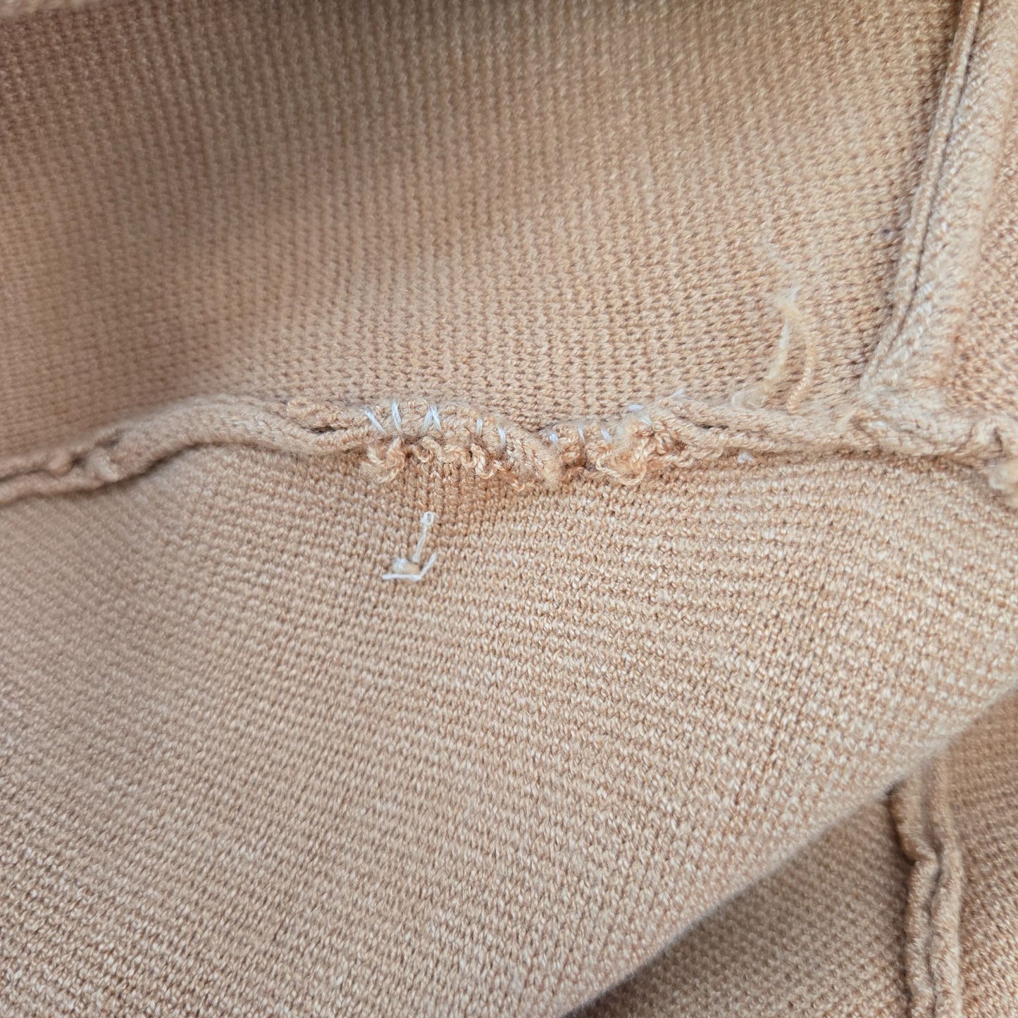 NWT Toccin Jade Knit Longline Open Cardigan Topper in Camel Size M/L *REPAIRED*