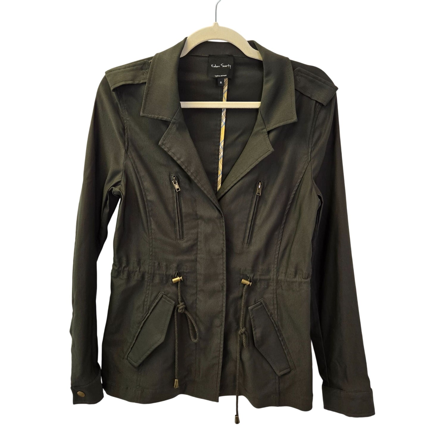 Eden Society Laysha Olive Green Utility Jacket Size Small