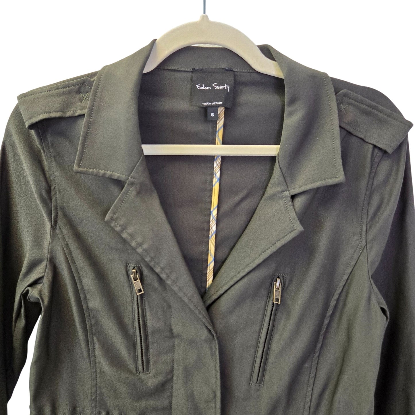 Eden Society Laysha Olive Green Utility Jacket Size Small