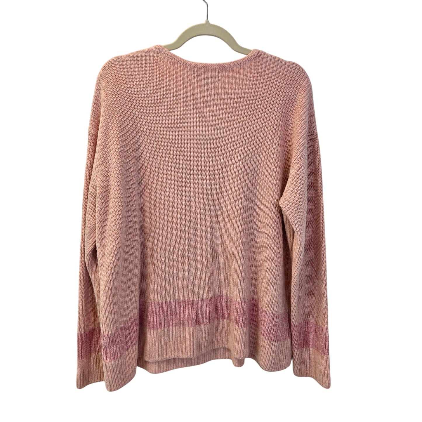 Lands' End Drifter Color Block V-Neck Ribbed Sweater Size Large