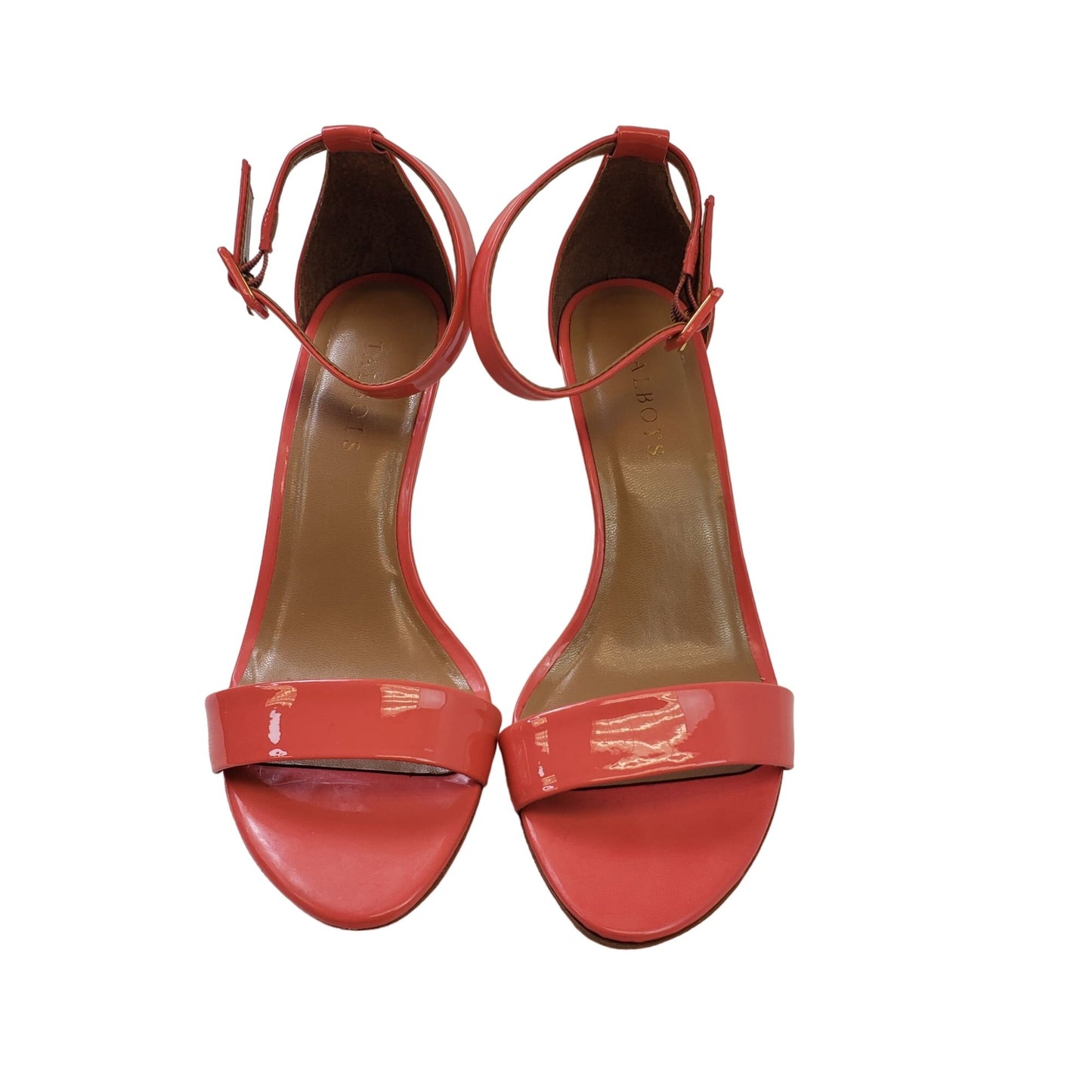 Talbots Patent Leather Ankle Strap Heels in a Coral Color Size 8.5
