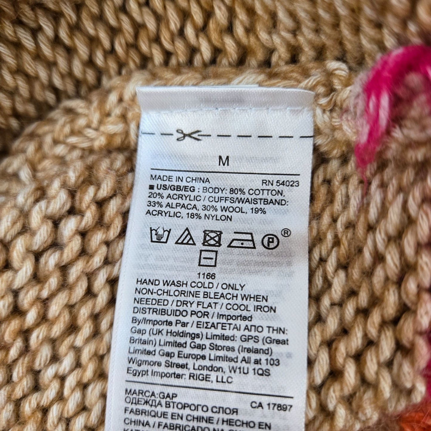 Gap Wool Blend Color Block Crewneck Sweater Size Medium