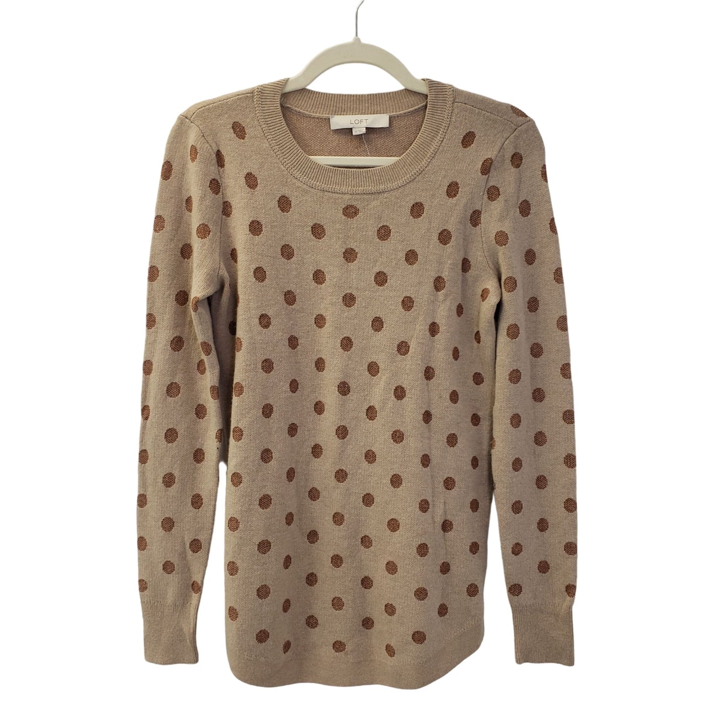 NWT Loft Wool Blend Polka Dot Crewneck Sweater Size XS
